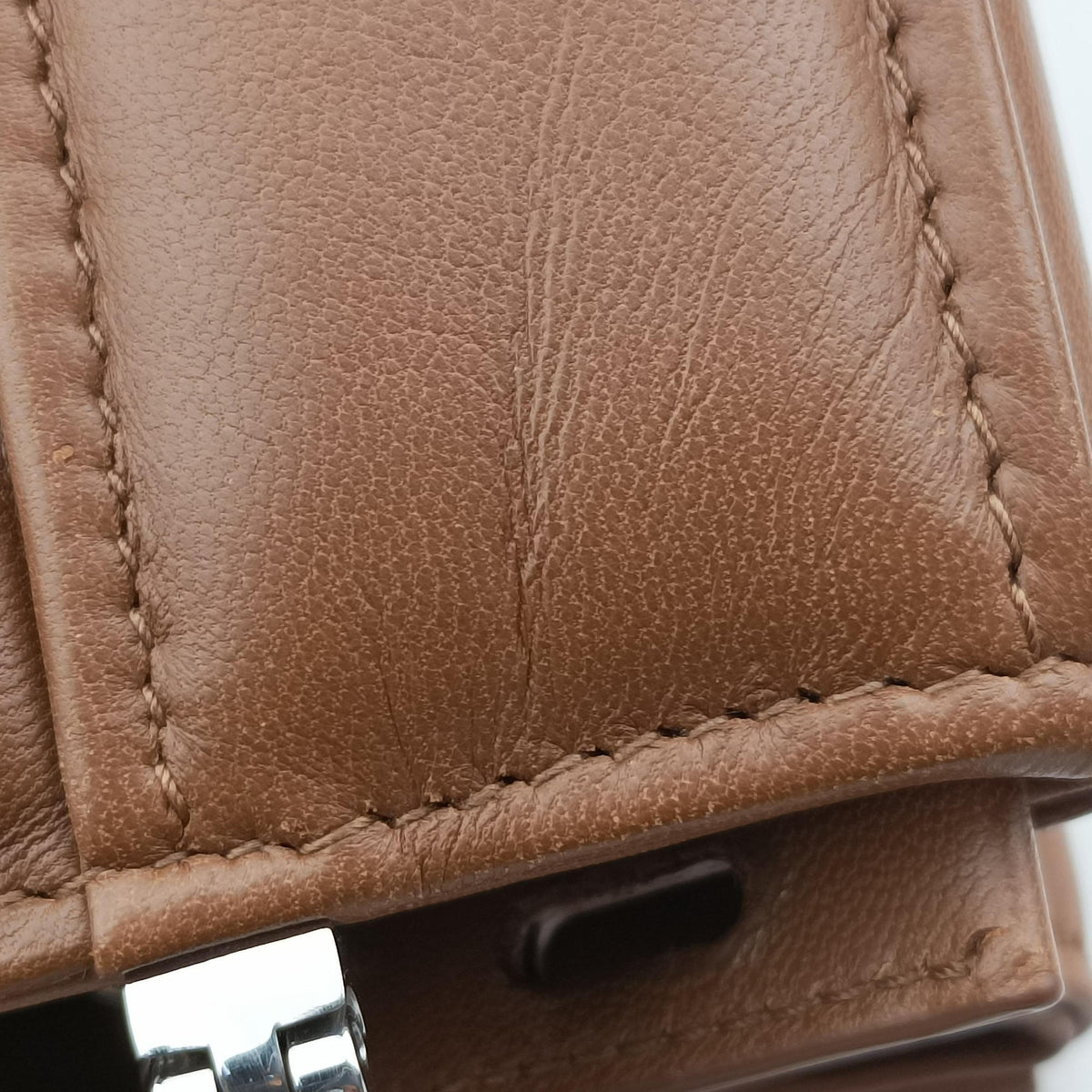 Pre-owned Miu Miu Madras Brown×Pink Leather  shoulderbag | stylenewstar