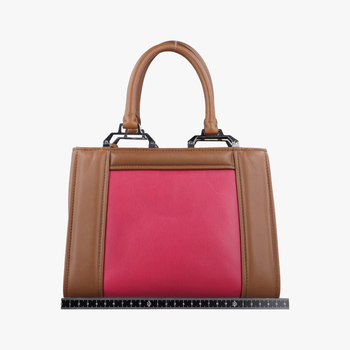 Pre-owned Miu Miu Madras Brown×Pink Leather  shoulderbag | stylenewstar