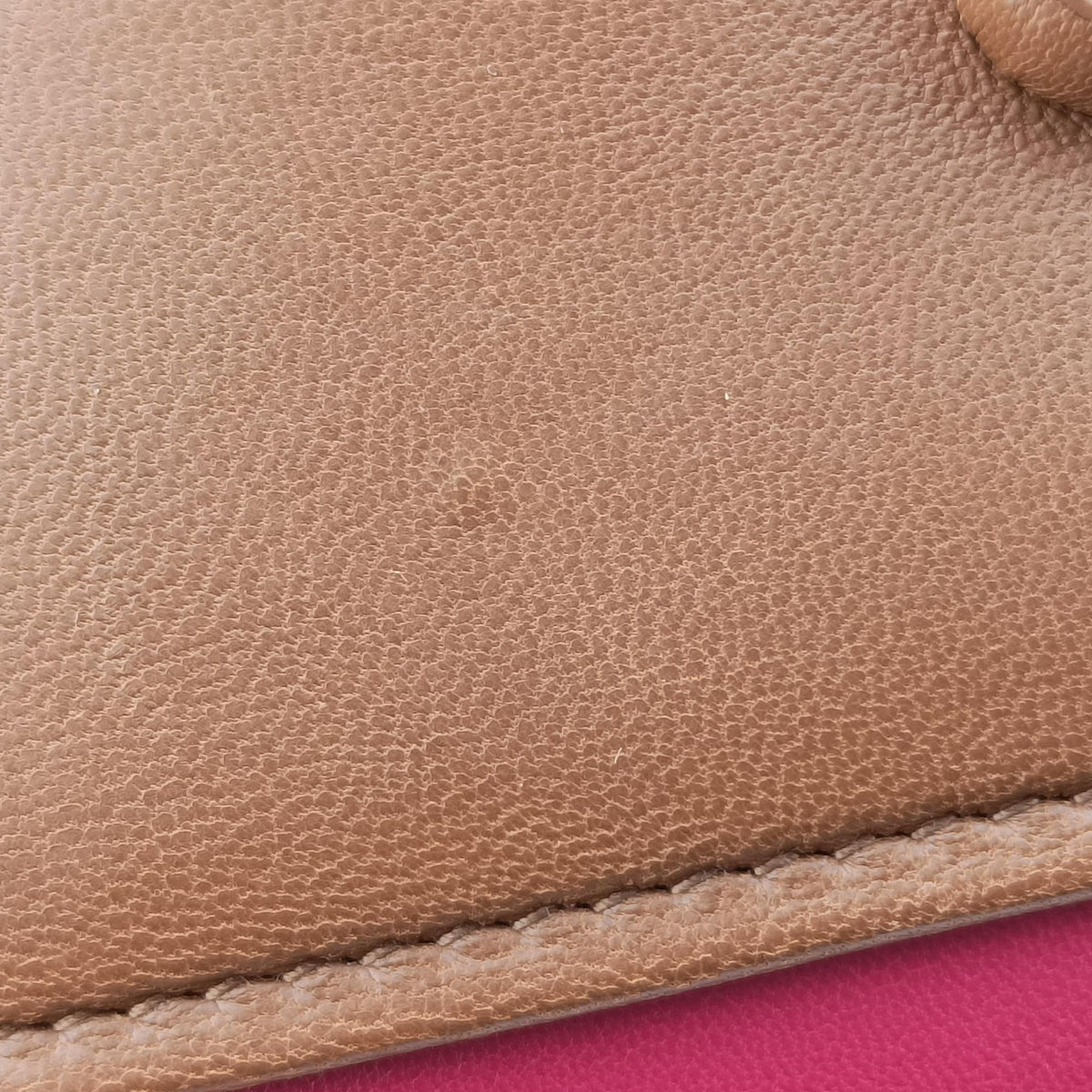 Pre-owned Miu Miu Madras Brown×Pink Leather  shoulderbag | stylenewstar