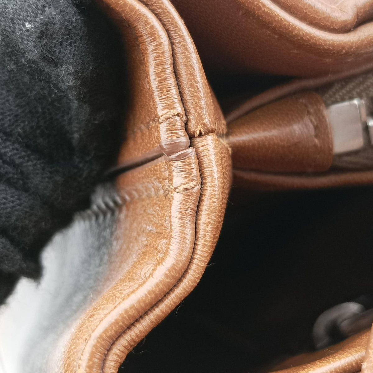 Pre-owned Miu Miu Madras Brown×Pink Leather  shoulderbag | stylenewstar