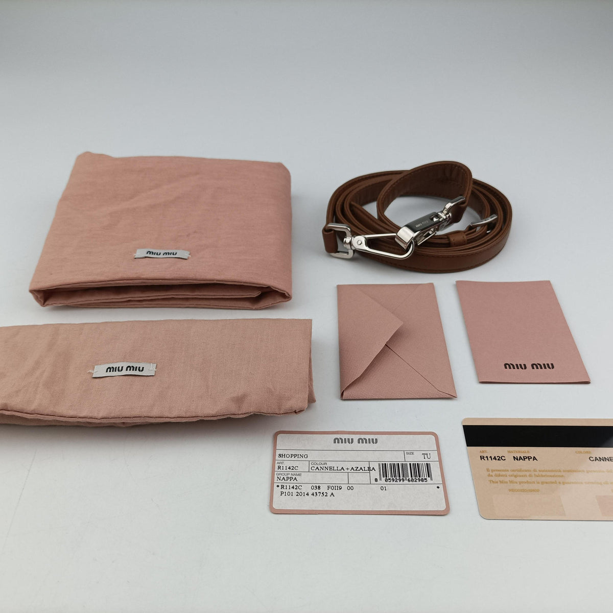 Pre-owned Miu Miu Madras Brown×Pink Leather  shoulderbag | stylenewstar