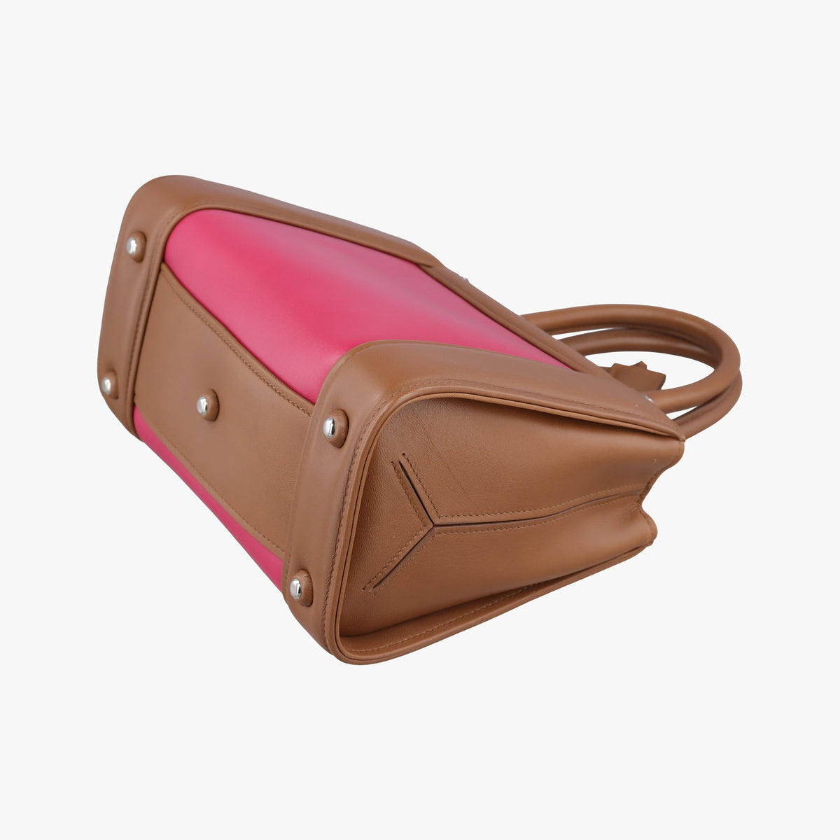 Pre-owned Miu Miu Madras Brown×Pink Leather  shoulderbag | stylenewstar