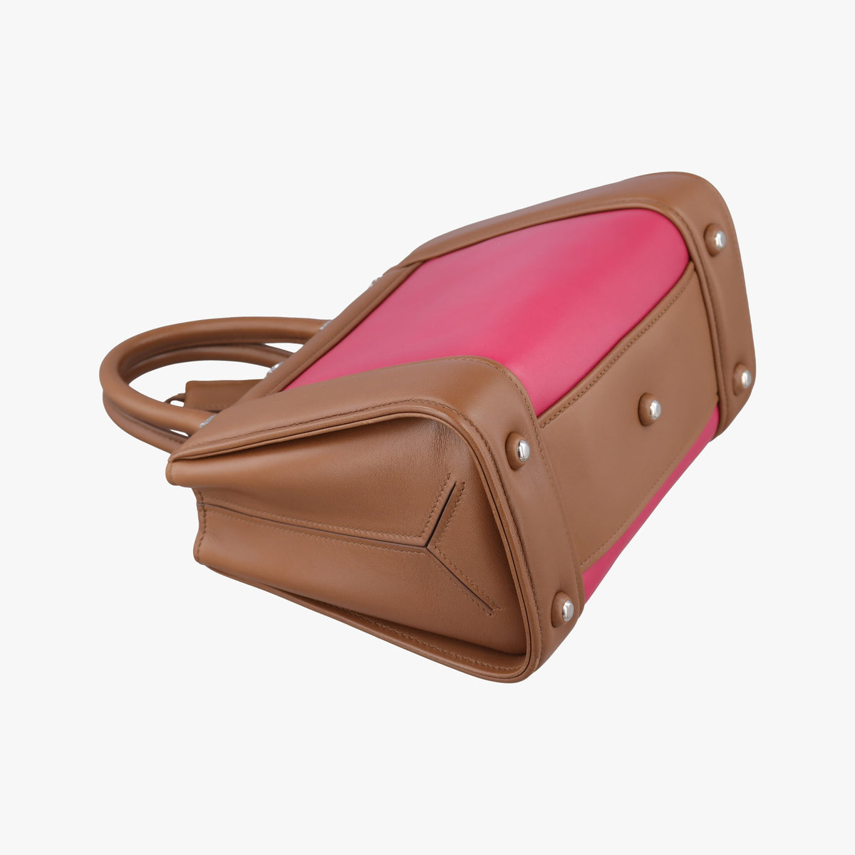 Pre-owned Miu Miu Madras Brown×Pink Leather  shoulderbag | stylenewstar