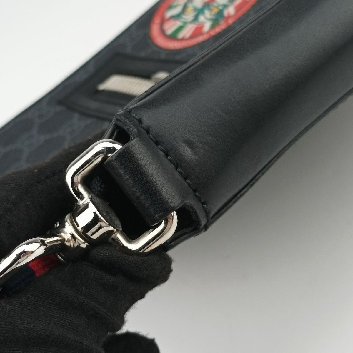Pre-owned Gucci GG Supreme Courrier Messenger Black×Multicolour PVC coated canvas×Leather 547751 shoulderbag | stylenewstar