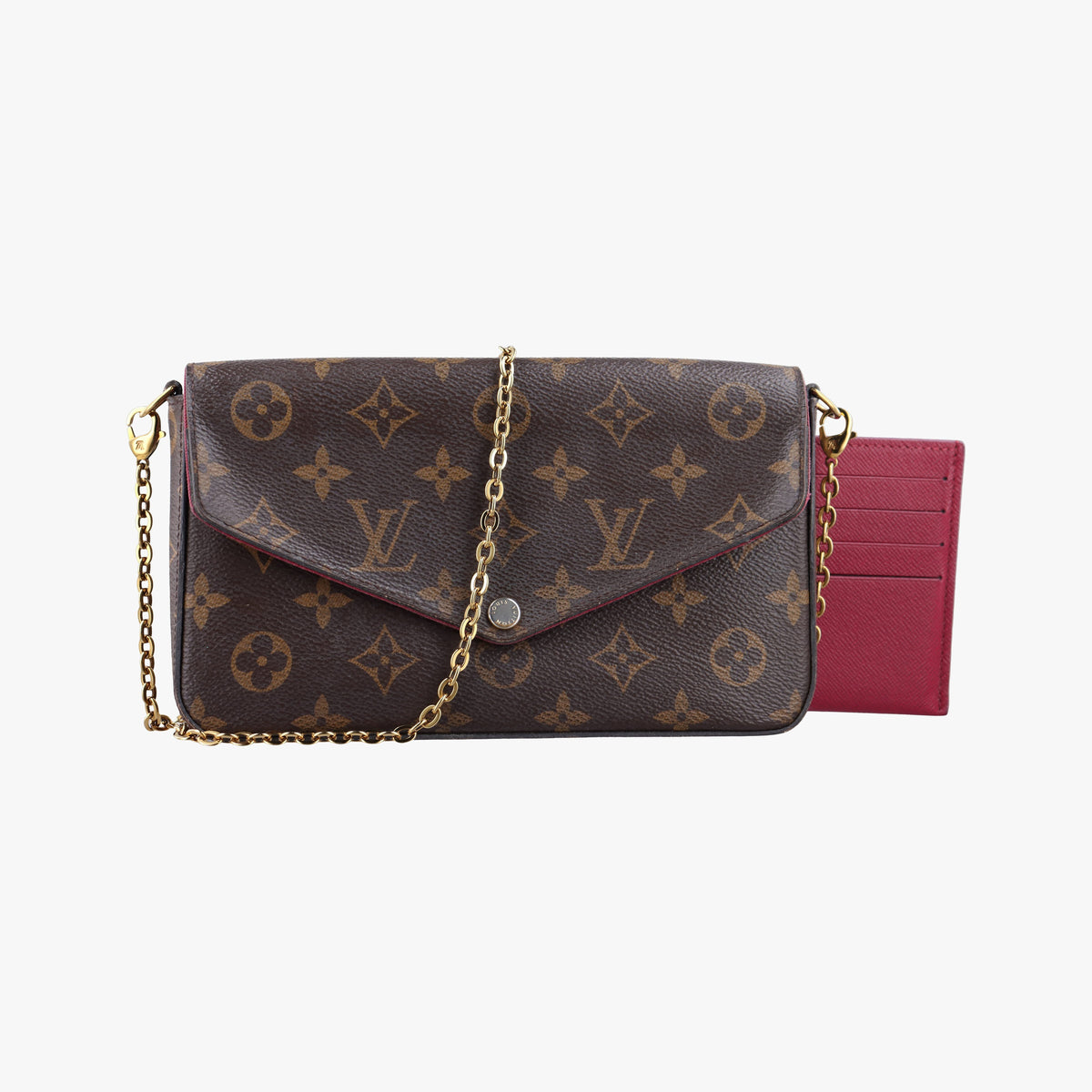 Pre-owned Louis Vuitton Pochette Felicie Brown Monogram canvas M61276 shoulderbag | stylenewstar
