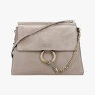 Pre-owned Chloe FAYE Grey Suede × leather  shoulderbag | stylenewstar