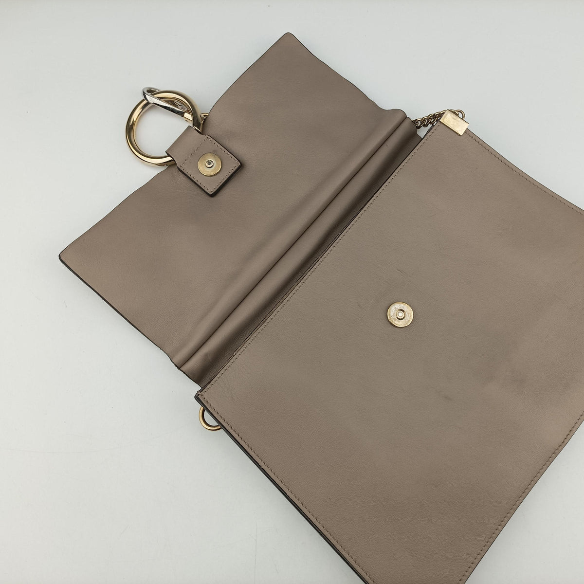 Pre-owned Chloe FAYE Grey Suede × leather  shoulderbag | stylenewstar