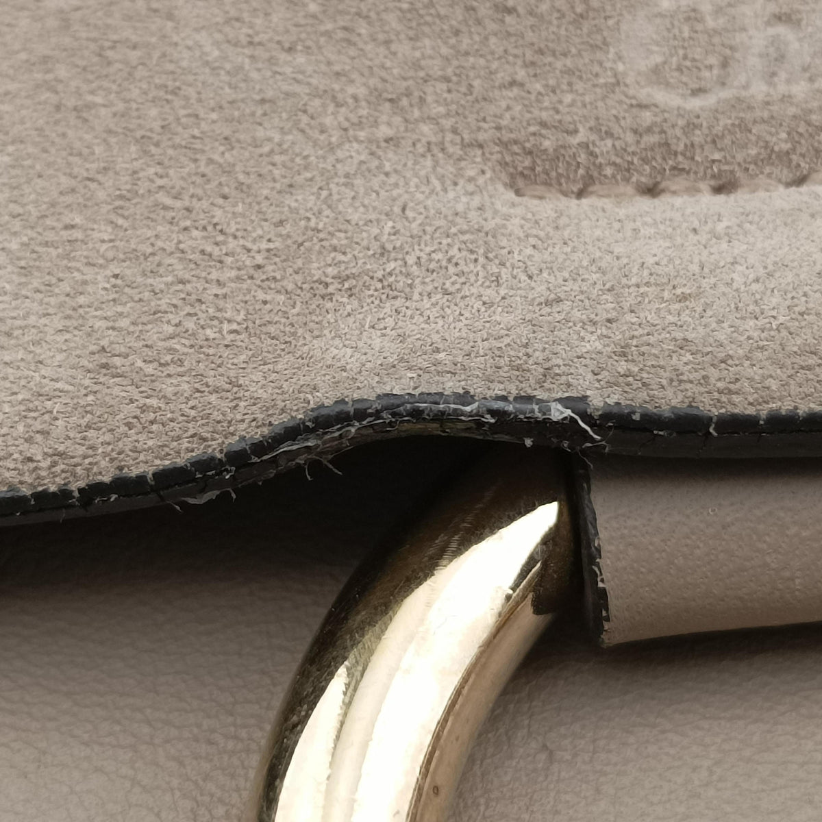 Pre-owned Chloe FAYE Grey Suede × leather  shoulderbag | stylenewstar