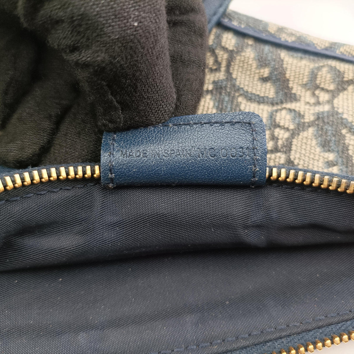 Secondhand Christian Dior Saddle Navy Jacquard x Leather  shoulderbag | stylenewstar