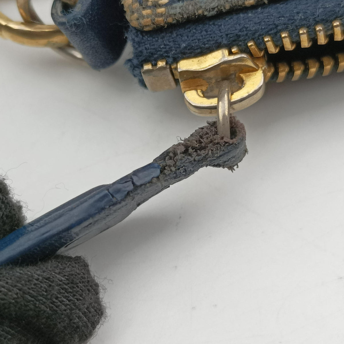 Secondhand Christian Dior Saddle Navy Jacquard x Leather  shoulderbag | stylenewstar