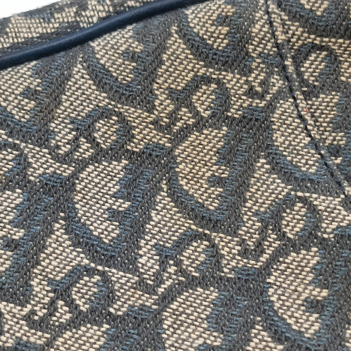 Secondhand Christian Dior Saddle Navy Jacquard x Leather  shoulderbag | stylenewstar