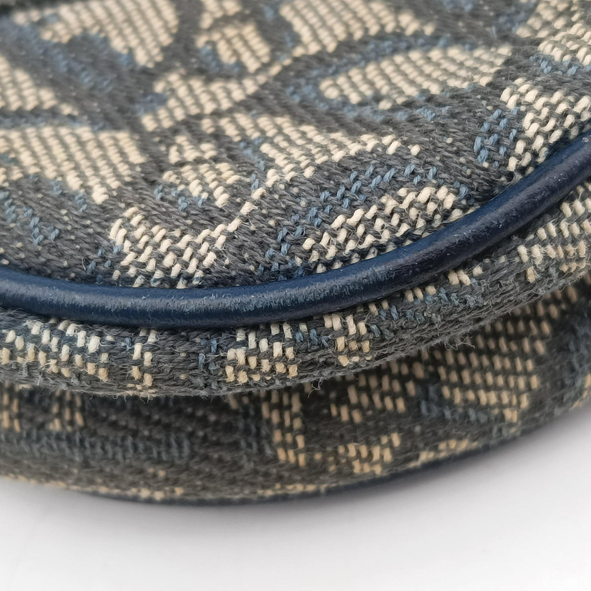 Secondhand Christian Dior Saddle Navy Jacquard x Leather  shoulderbag | stylenewstar