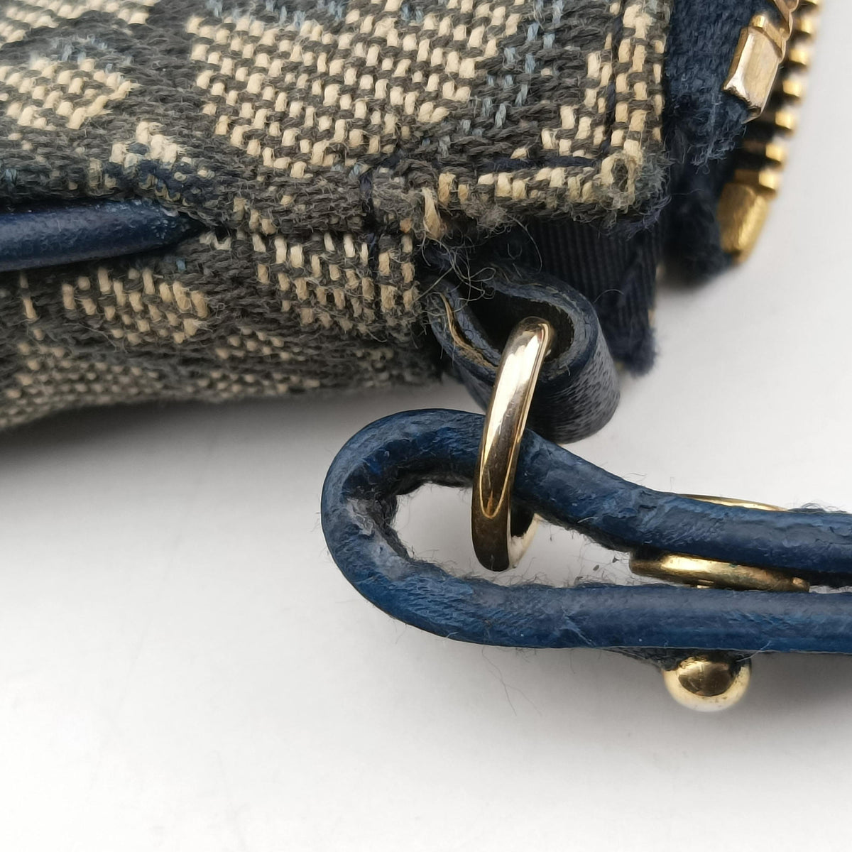 Secondhand Christian Dior Saddle Navy Jacquard x Leather  shoulderbag | stylenewstar