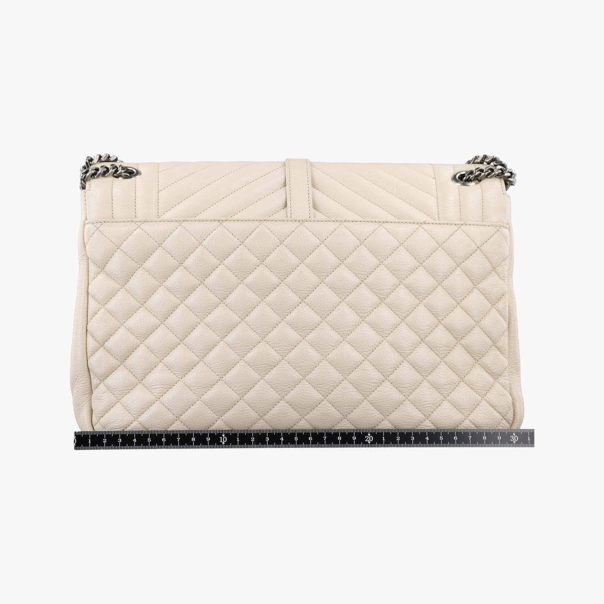Secondhand Yves Saint Laurent ENVELOPE White Leather 440115 shoulderbag | stylenewstar