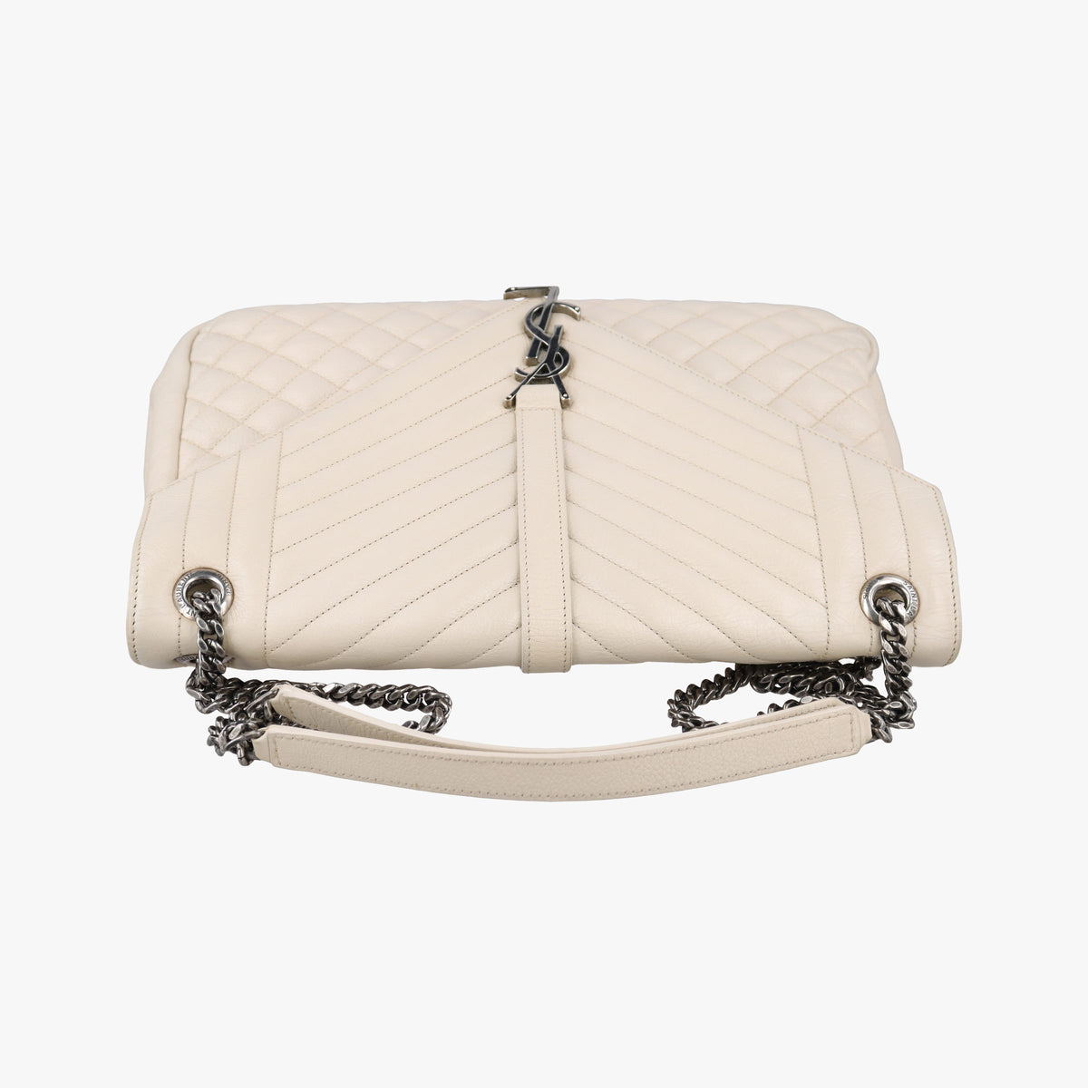 Secondhand Yves Saint Laurent ENVELOPE White Leather 440115 shoulderbag | stylenewstar