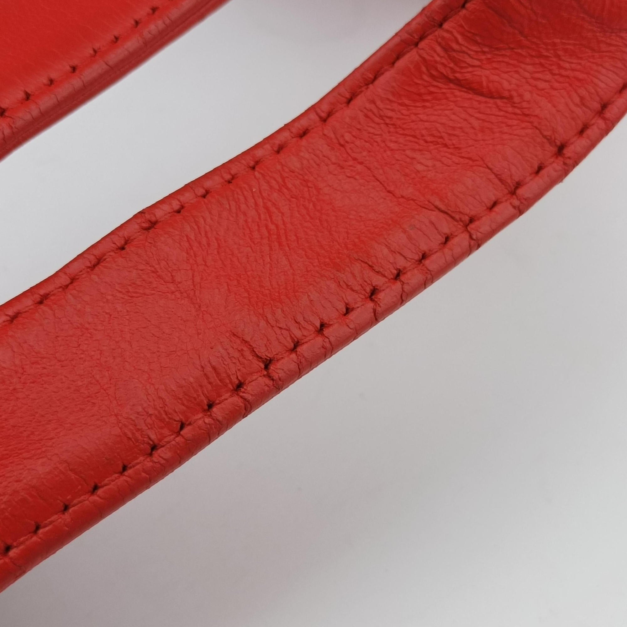 Pre-owned Bottega Veneta CAMPANA Intrecciato Red lambskin  shoulderbag | stylenewstar