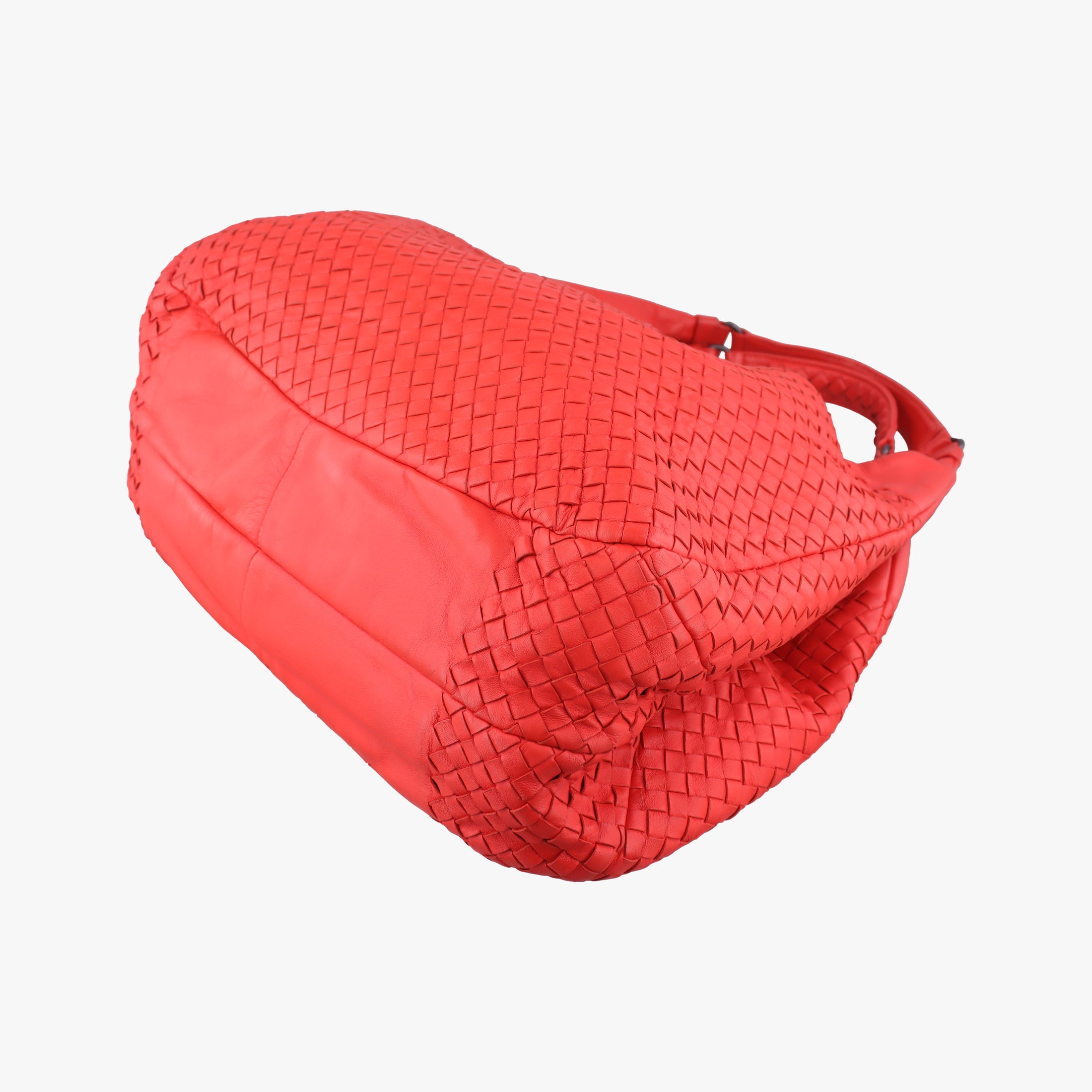 Pre-owned Bottega Veneta CAMPANA Intrecciato Red lambskin  shoulderbag | stylenewstar