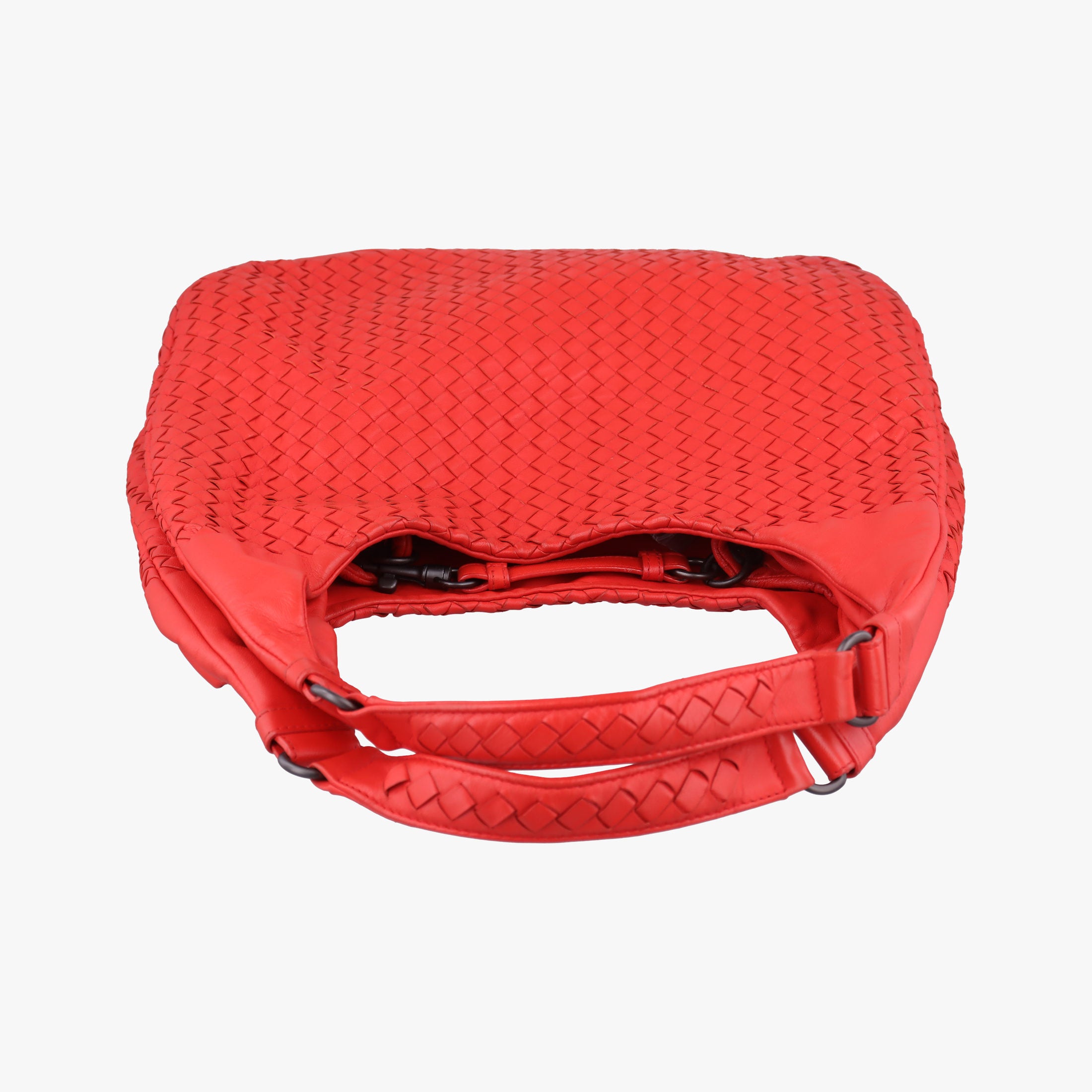 Pre-owned Bottega Veneta CAMPANA Intrecciato Red lambskin  shoulderbag | stylenewstar