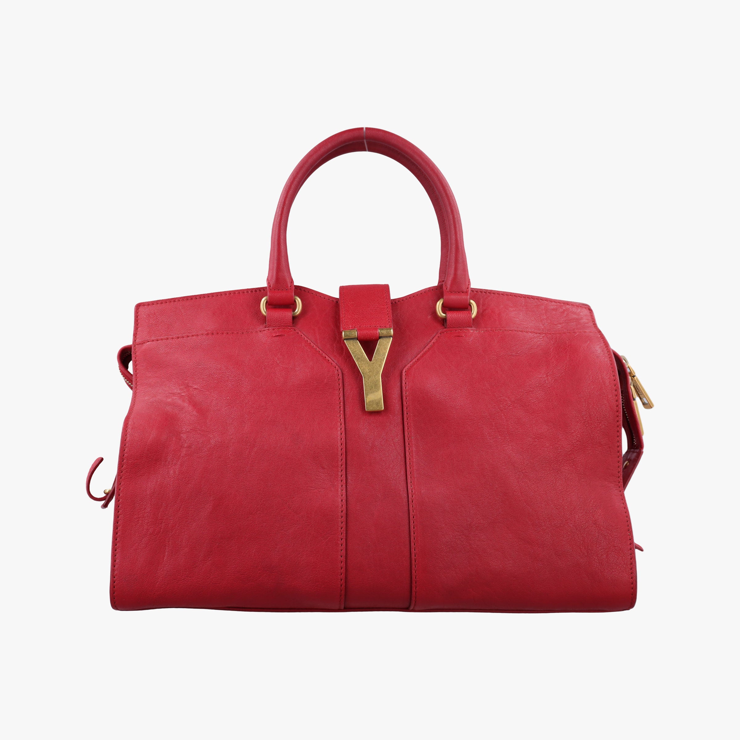 Vintage Yves Saint Laurent Cabas ChYc Red Leather 279079 handbag | stylenewstar