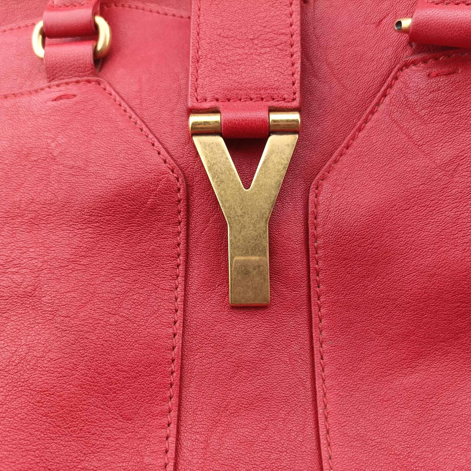 Vintage Yves Saint Laurent Cabas ChYc Red Leather 279079 handbag | stylenewstar