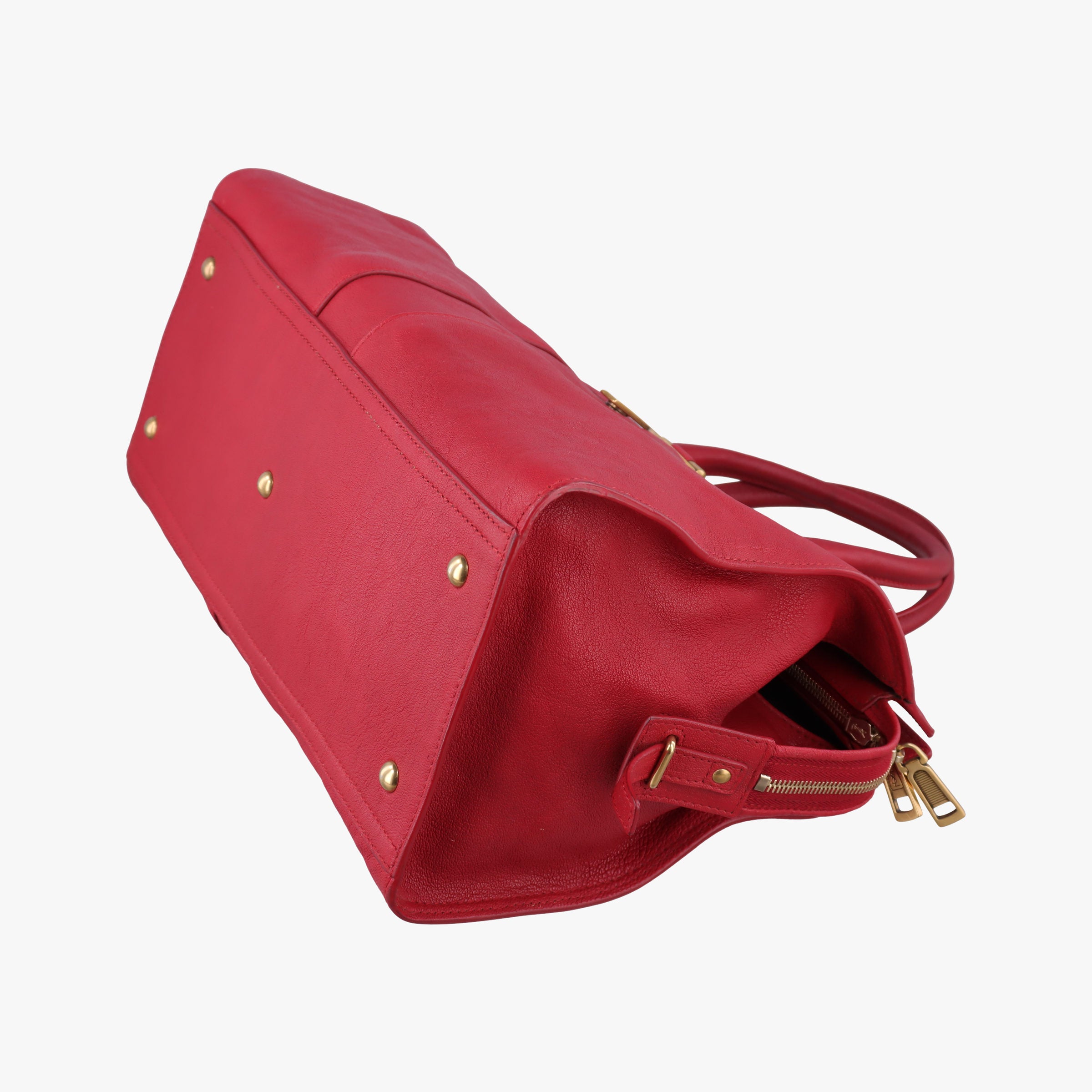 Vintage Yves Saint Laurent Cabas ChYc Red Leather 279079 handbag | stylenewstar