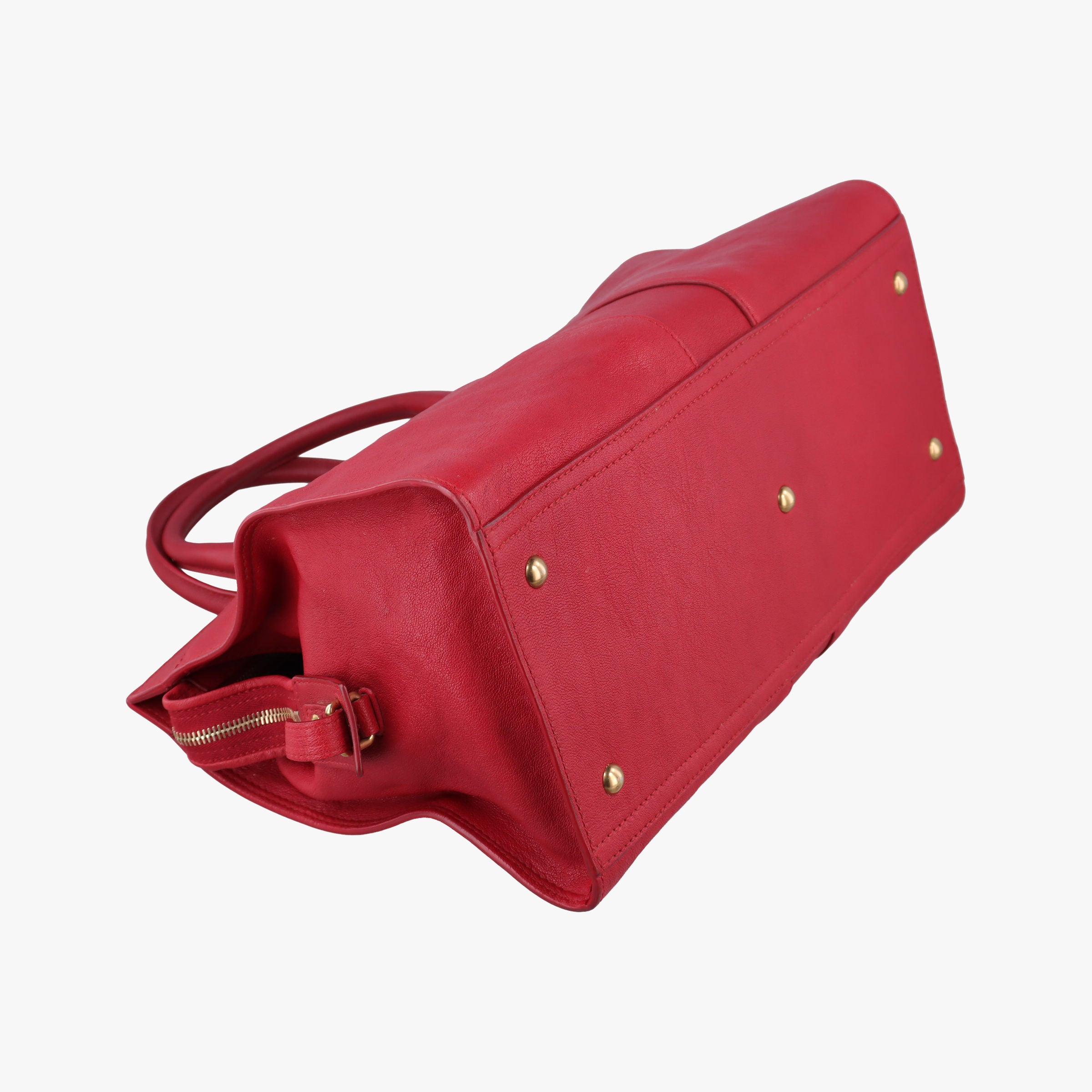 Vintage Yves Saint Laurent Cabas ChYc Red Leather 279079 handbag | stylenewstar