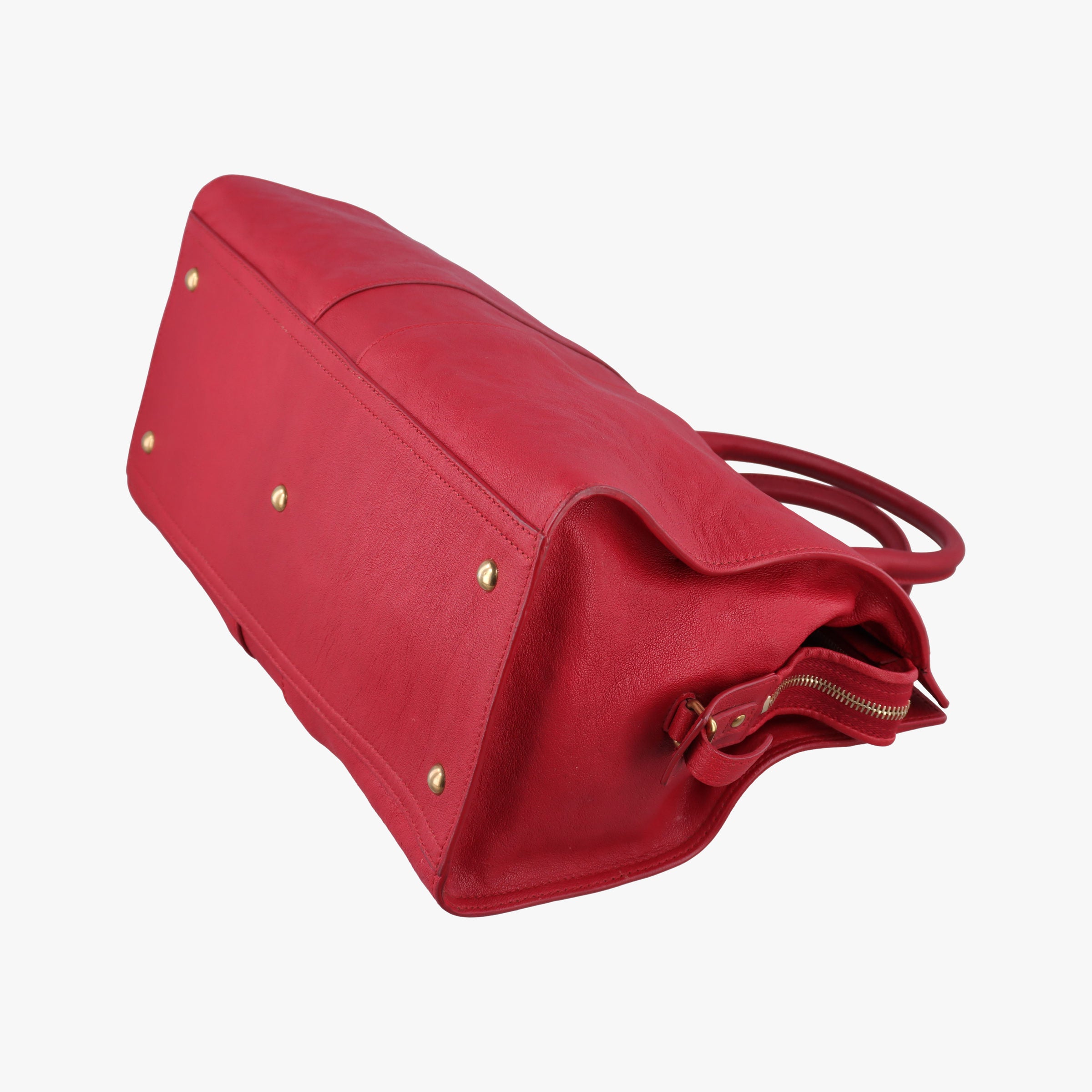 Vintage Yves Saint Laurent Cabas ChYc Red Leather 279079 handbag | stylenewstar