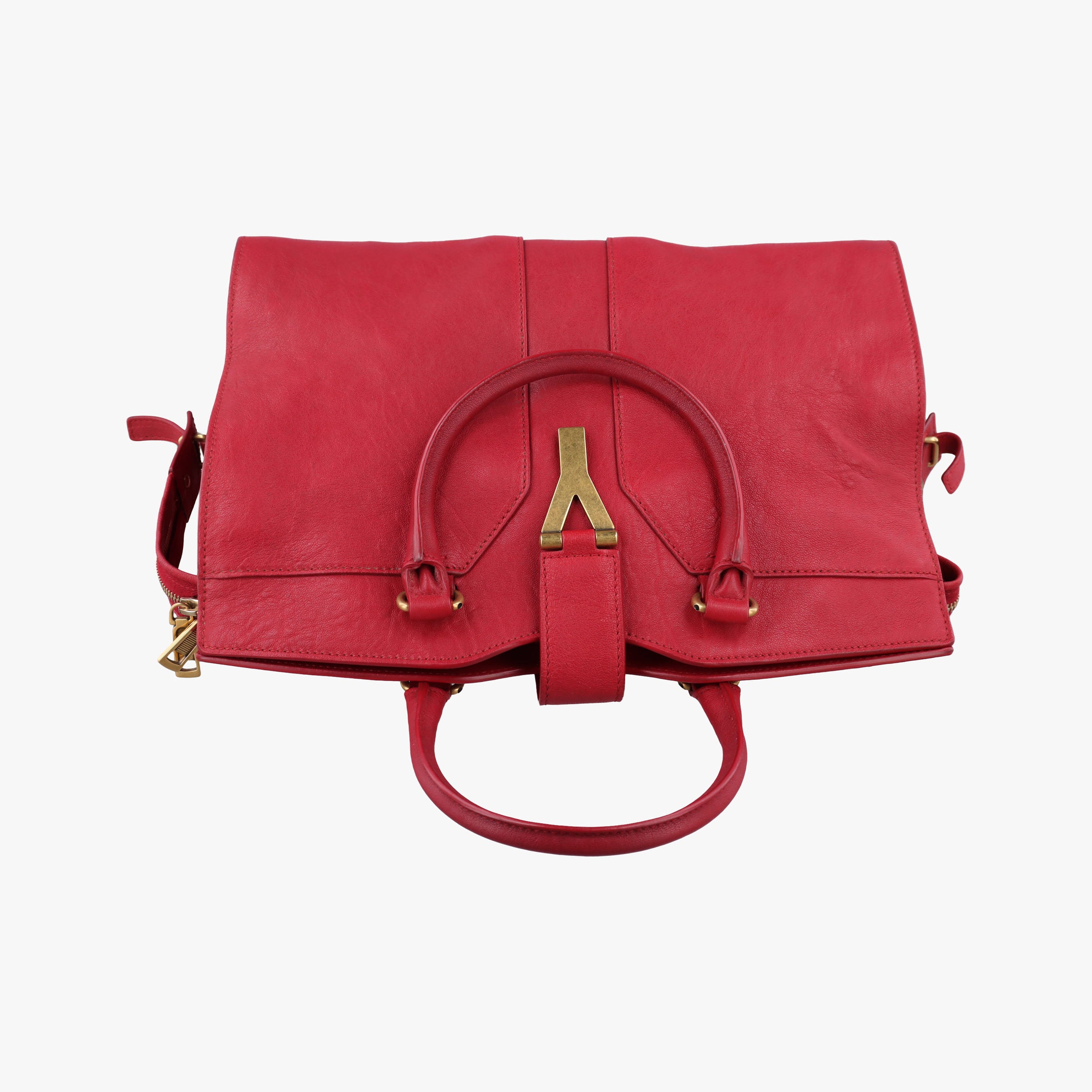Vintage Yves Saint Laurent Cabas ChYc Red Leather 279079 handbag | stylenewstar