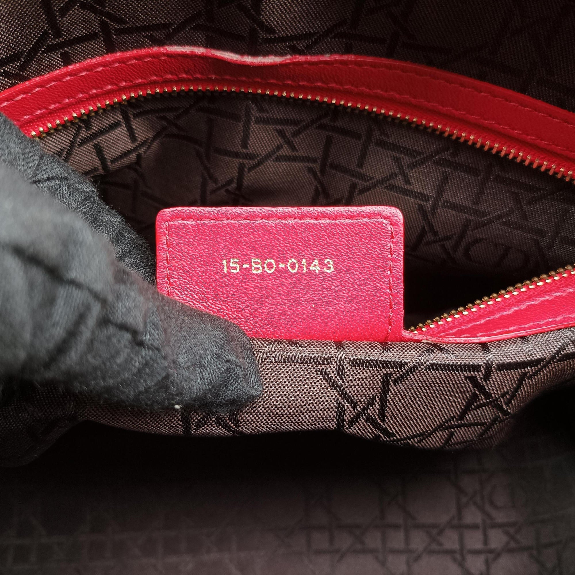 Pre-owned Christian Dior Lady Dior Red lambskin  shoulderbag | stylenewstar