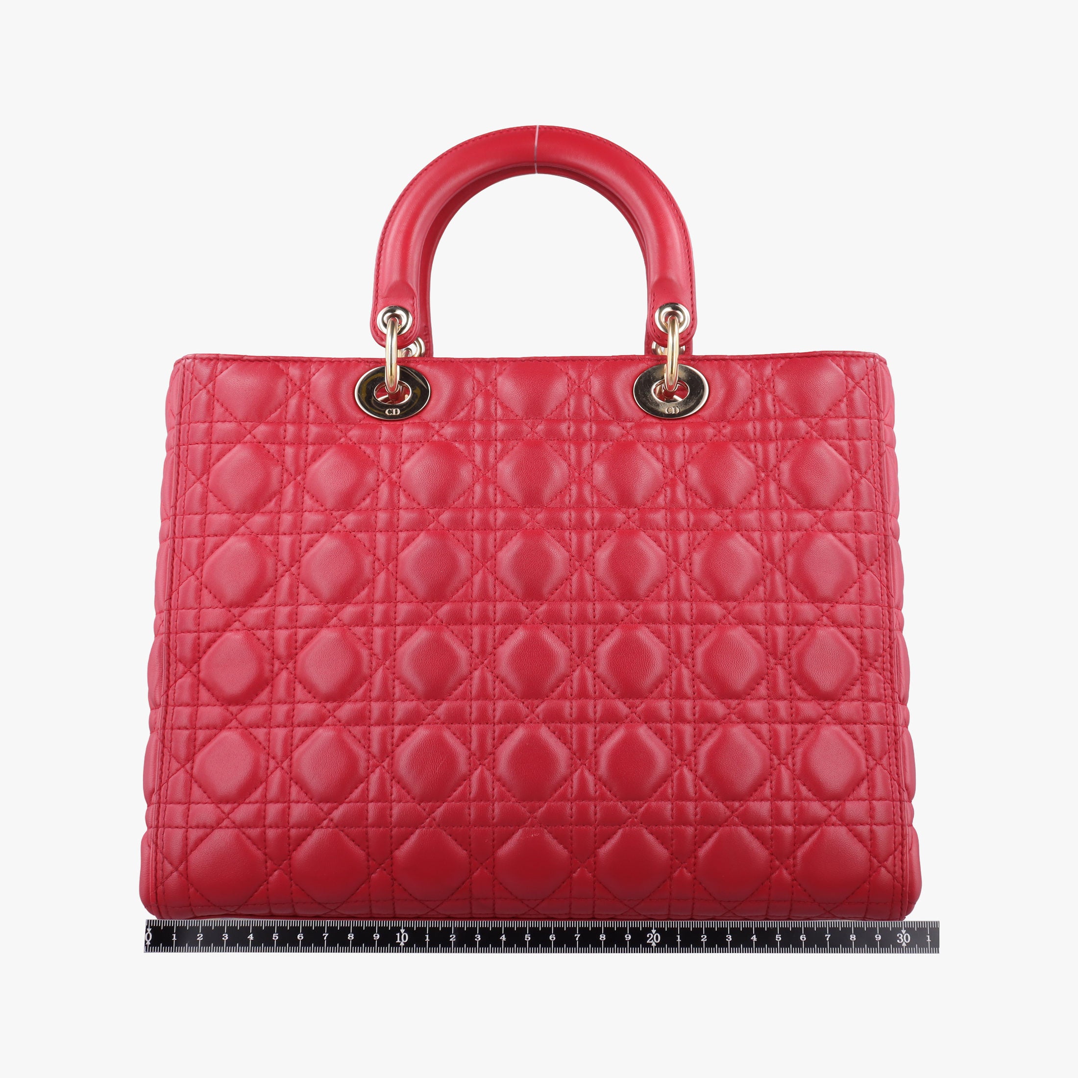 Pre-owned Christian Dior Lady Dior Red lambskin  shoulderbag | stylenewstar