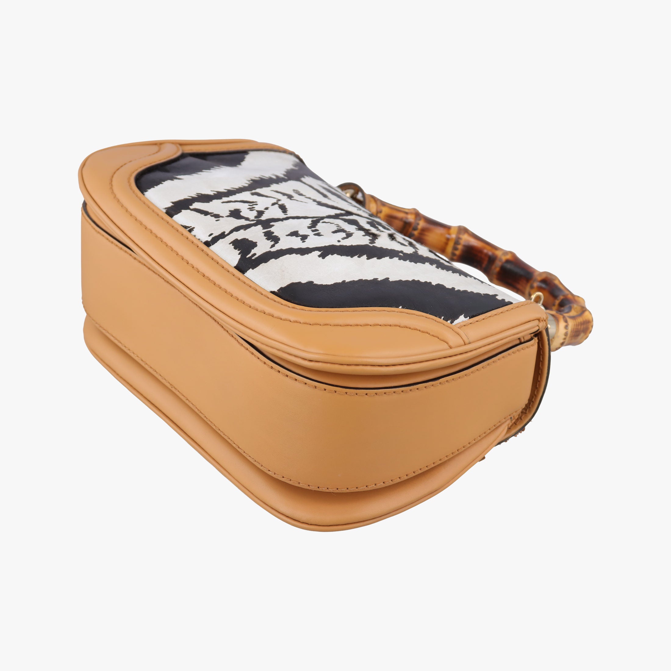 Pre-owned Gucci New Bamboo Multicolour ponyhair×Leather 254884 handbag | stylenewstar