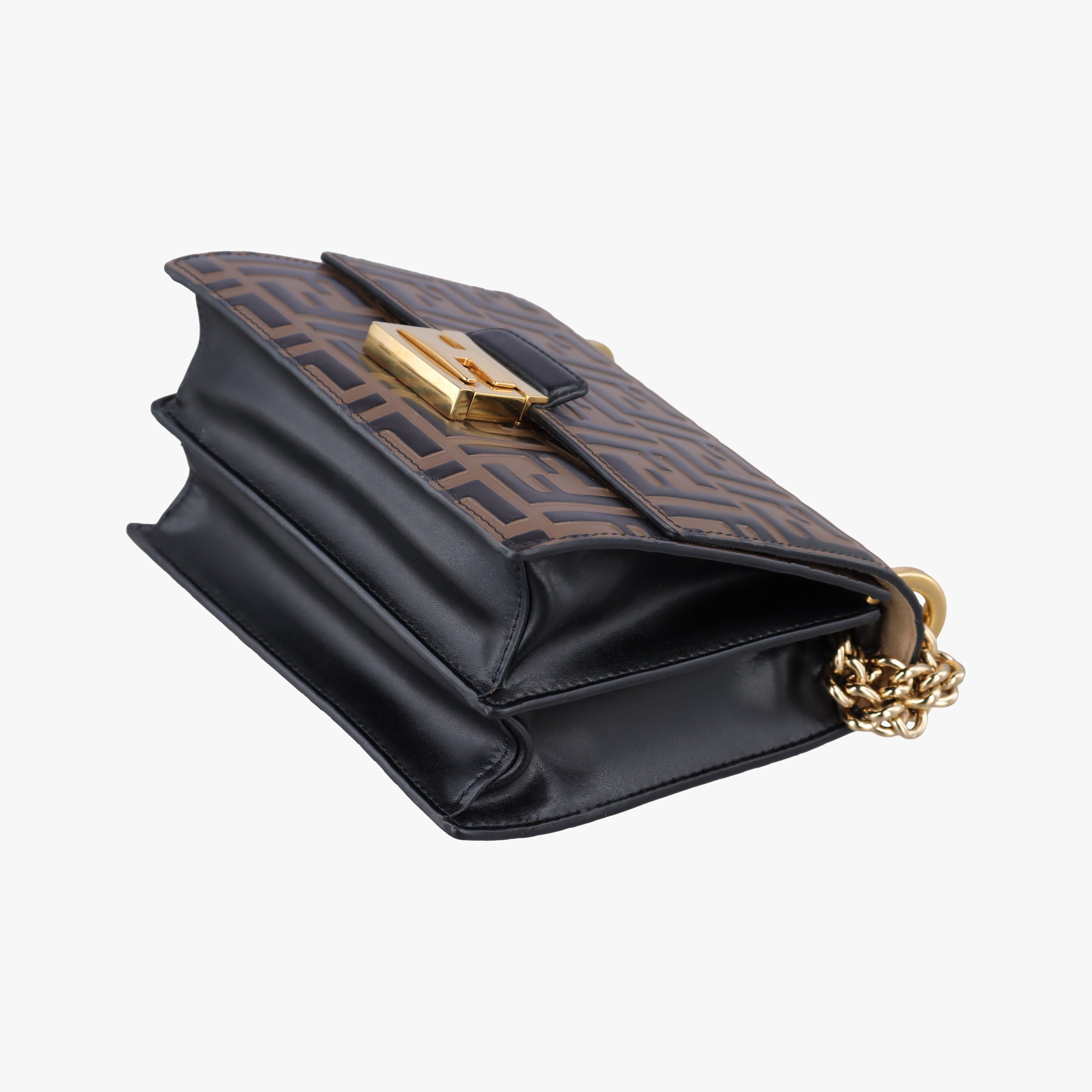 Secondhand Fendi Kan U Brown×black Leather 8M0417 shoulderbag | stylenewstar