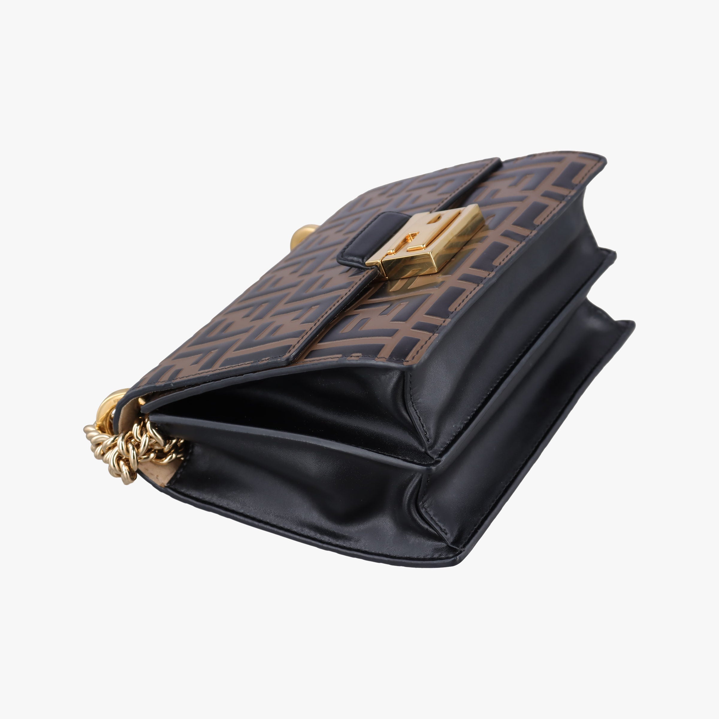 Secondhand Fendi Kan U Brown×black Leather 8M0417 shoulderbag | stylenewstar