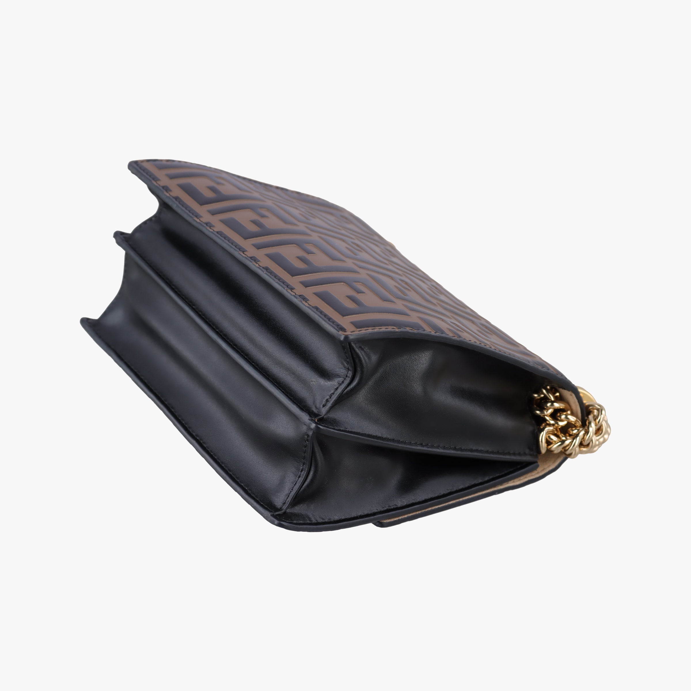 Secondhand Fendi Kan U Brown×black Leather 8M0417 shoulderbag | stylenewstar