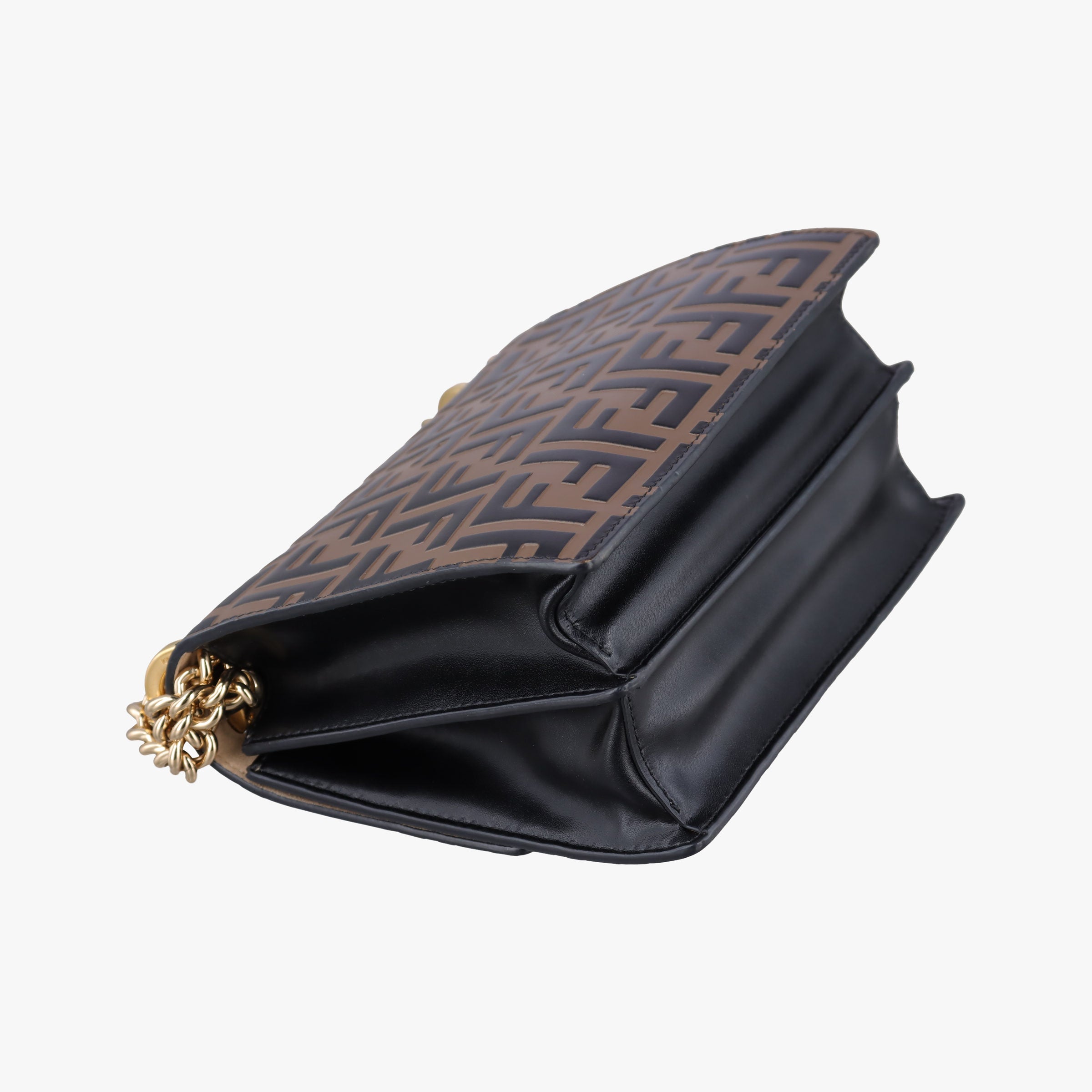 Secondhand Fendi Kan U Brown×black Leather 8M0417 shoulderbag | stylenewstar