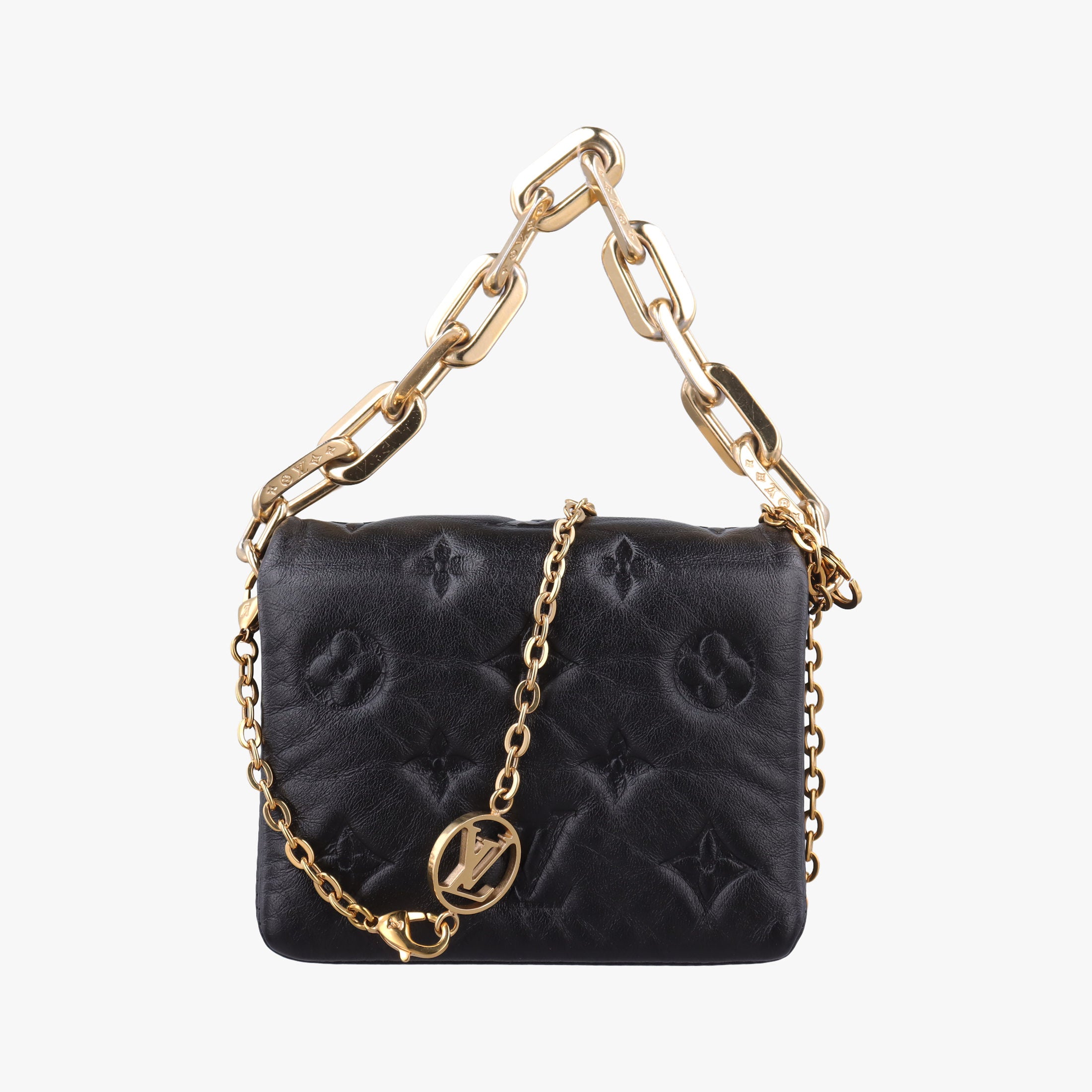 Pre-owned Louis Vuitton COUSSIN Noir lambskin M81125 shoulderbag | stylenewstar