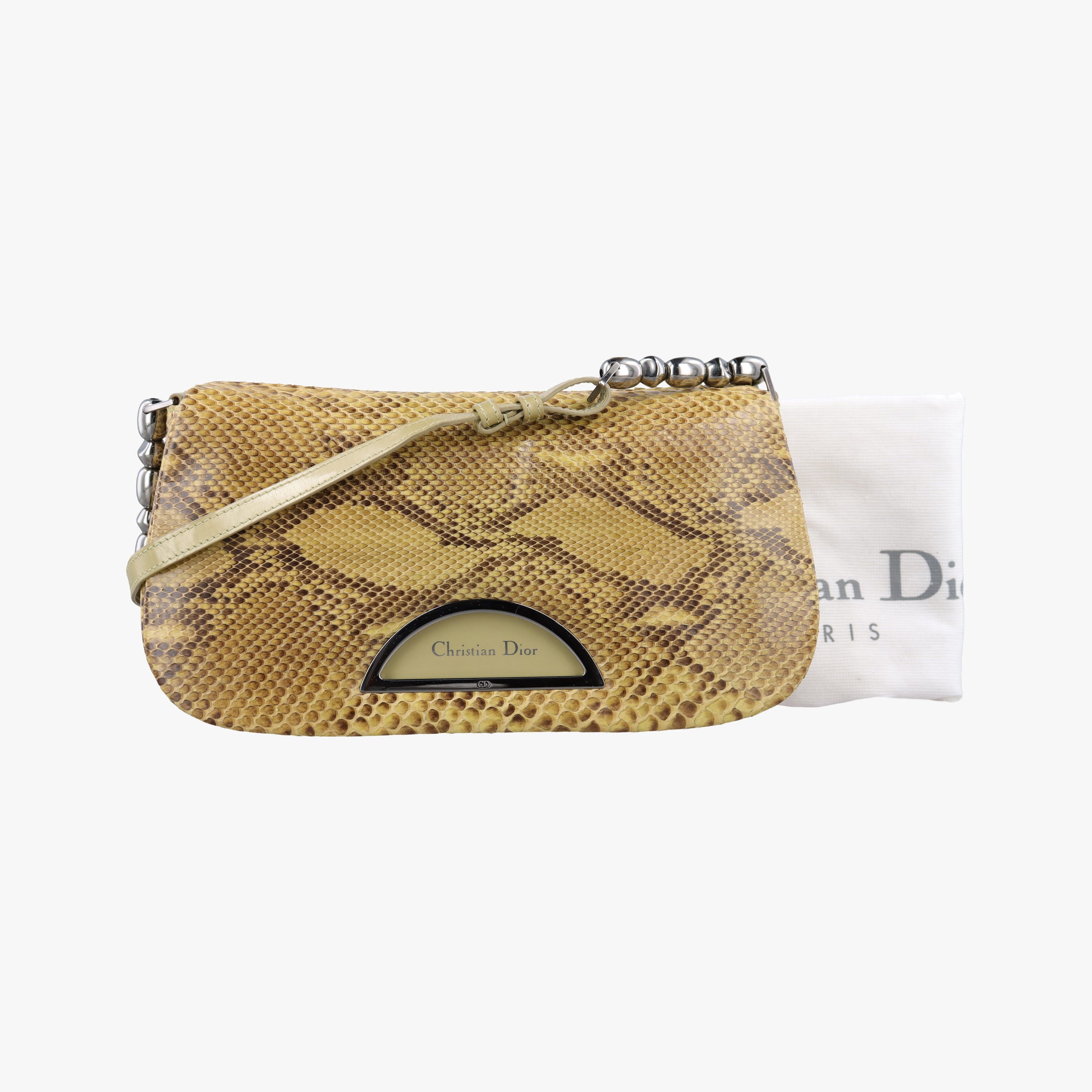 Pre-owned Christian Dior Malice Camel Python skin  shoulderbag | stylenewstar