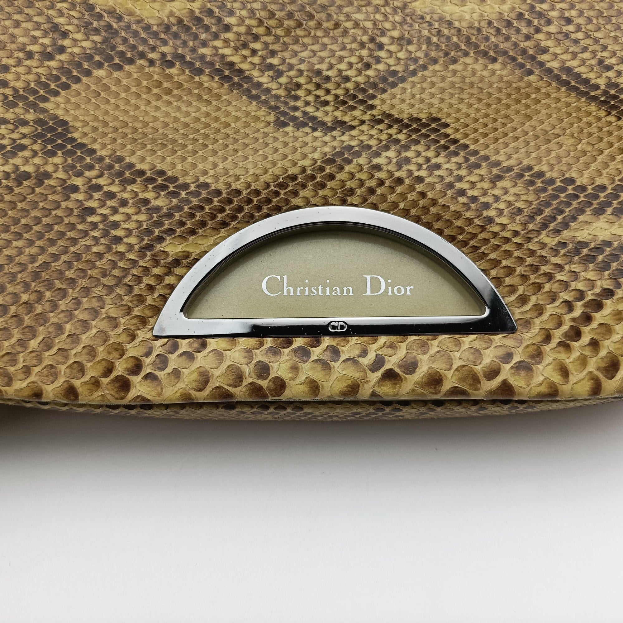 Pre-owned Christian Dior Malice Camel Python skin  shoulderbag | stylenewstar