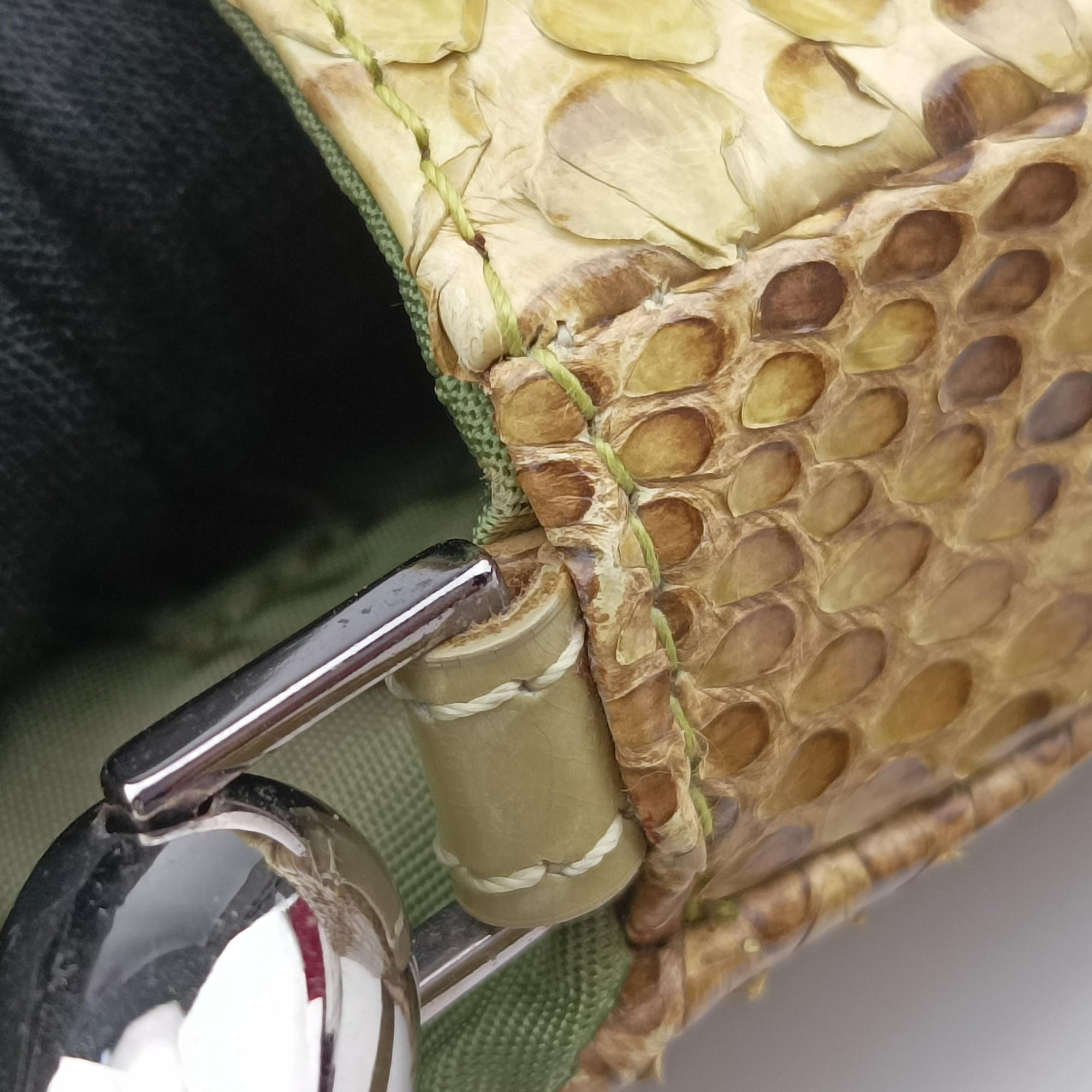 Pre-owned Christian Dior Malice Camel Python skin  shoulderbag | stylenewstar