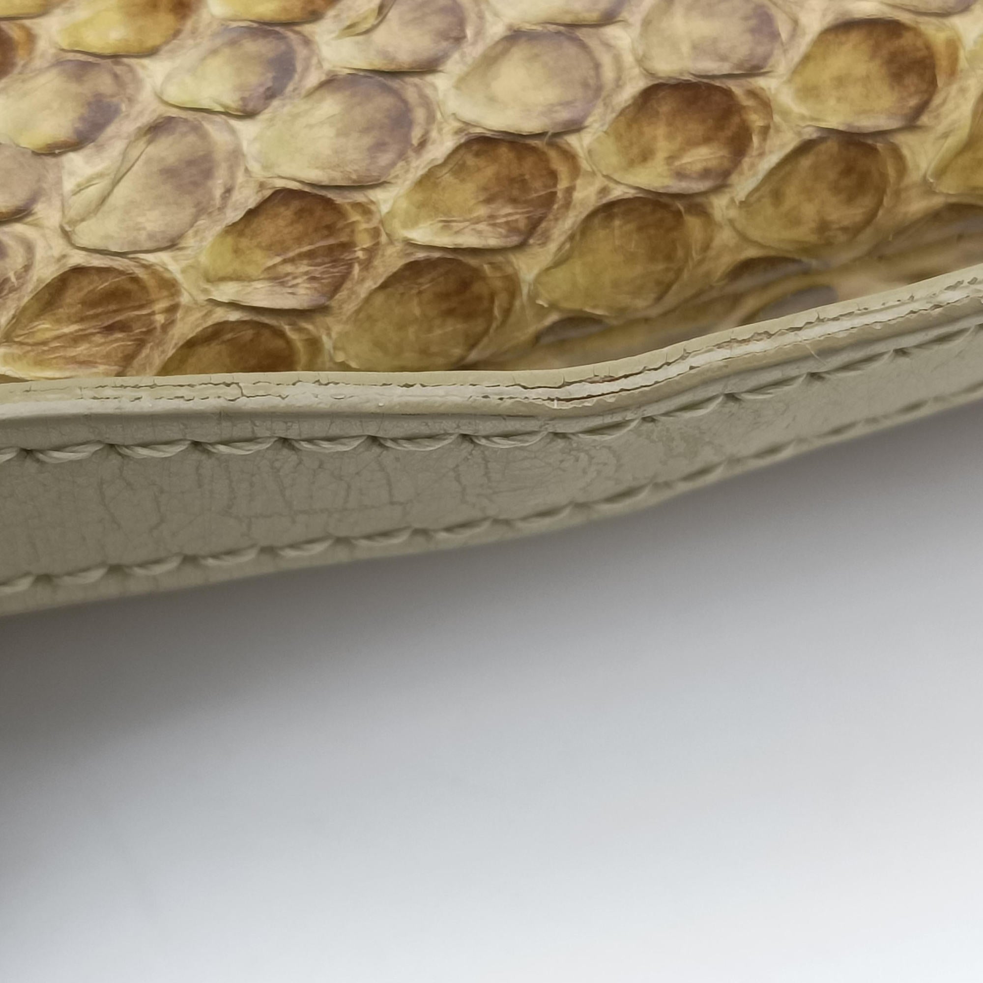 Pre-owned Christian Dior Malice Camel Python skin  shoulderbag | stylenewstar