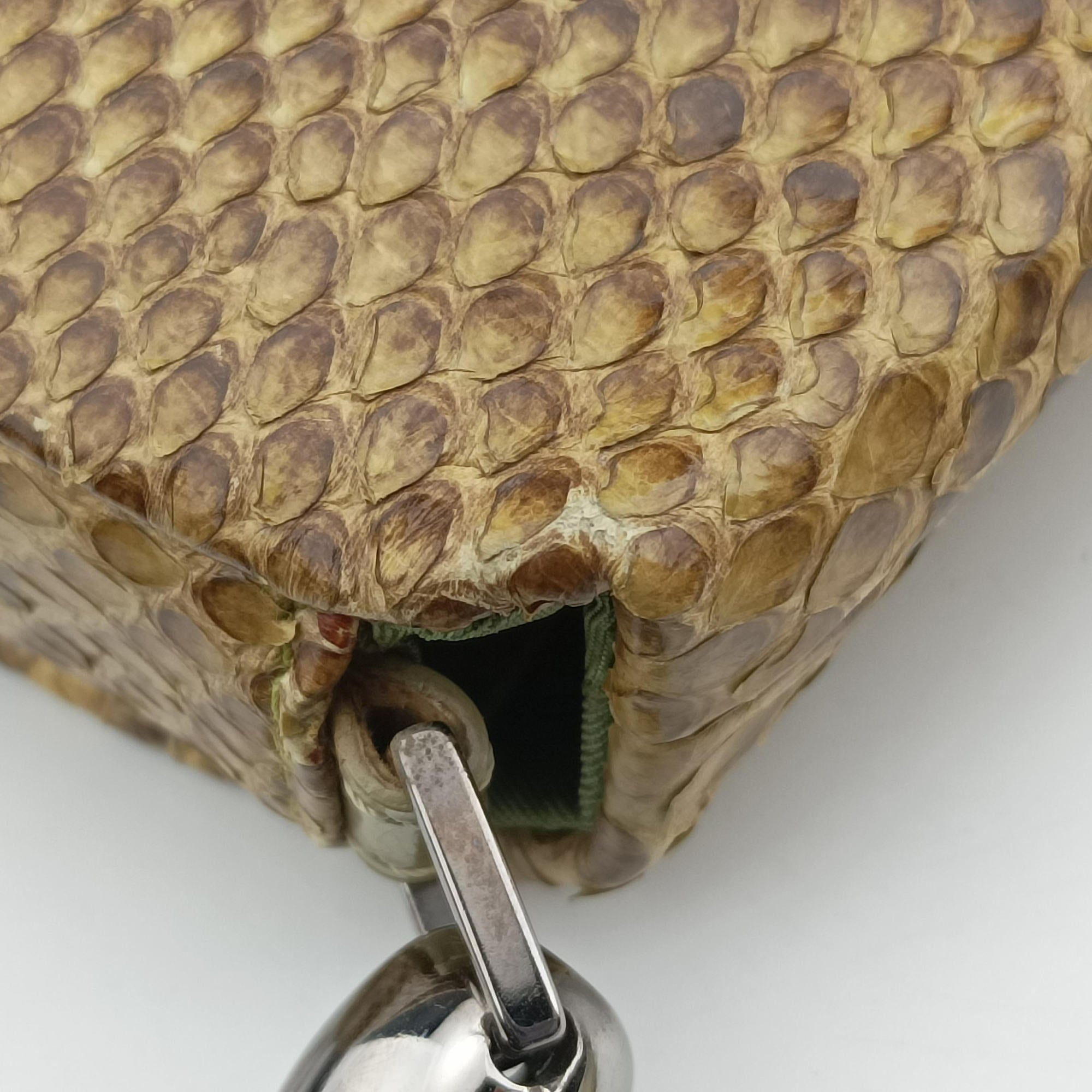 Pre-owned Christian Dior Malice Camel Python skin  shoulderbag | stylenewstar