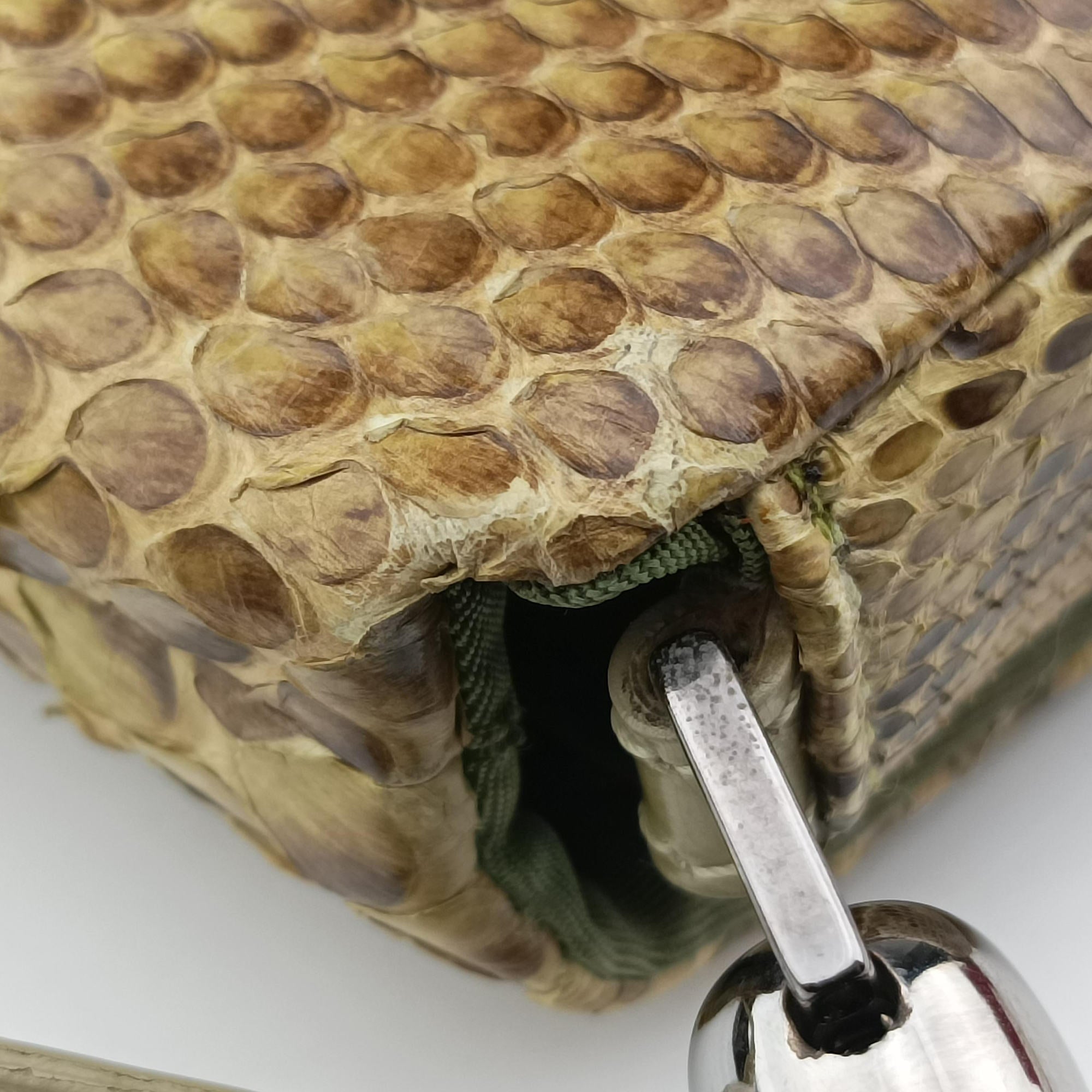 Pre-owned Christian Dior Malice Camel Python skin  shoulderbag | stylenewstar