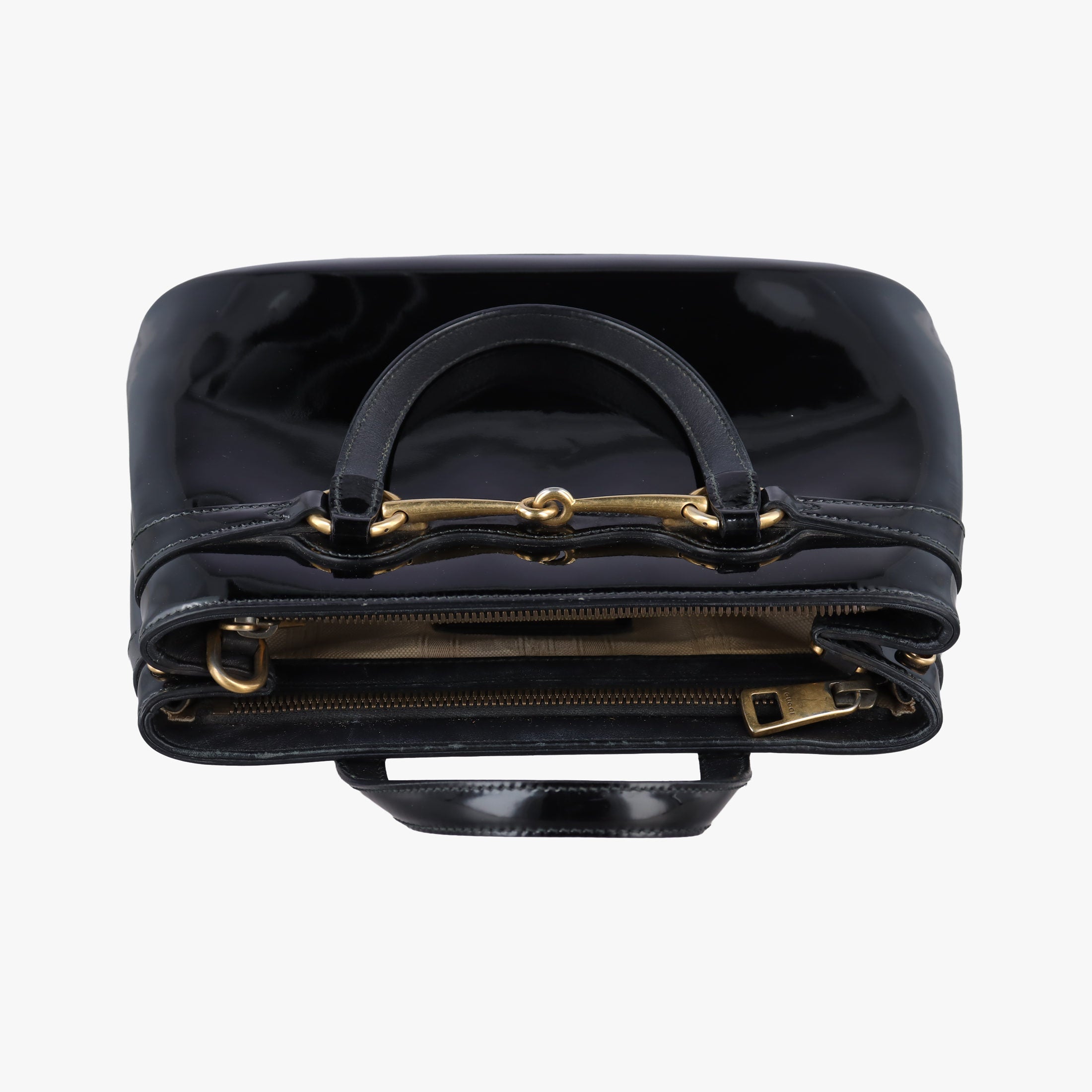Pre-owned Gucci Bright Bit Black Patent 371925 handbag | stylenewstar