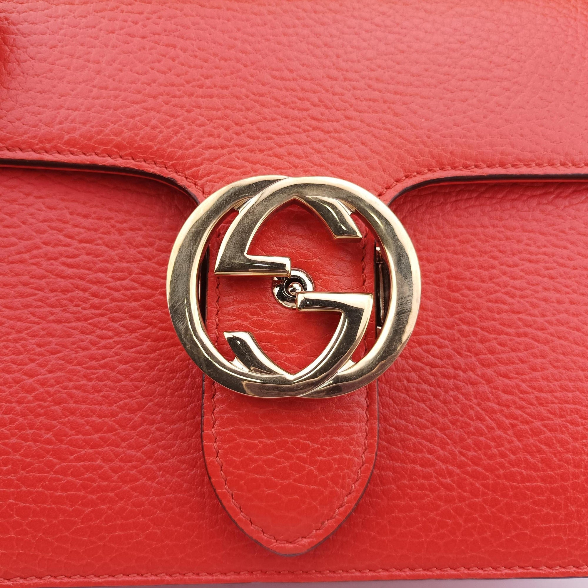 Pre-owned Gucci Interlocking G Orange Leather 510304 shoulderbag | stylenewstar