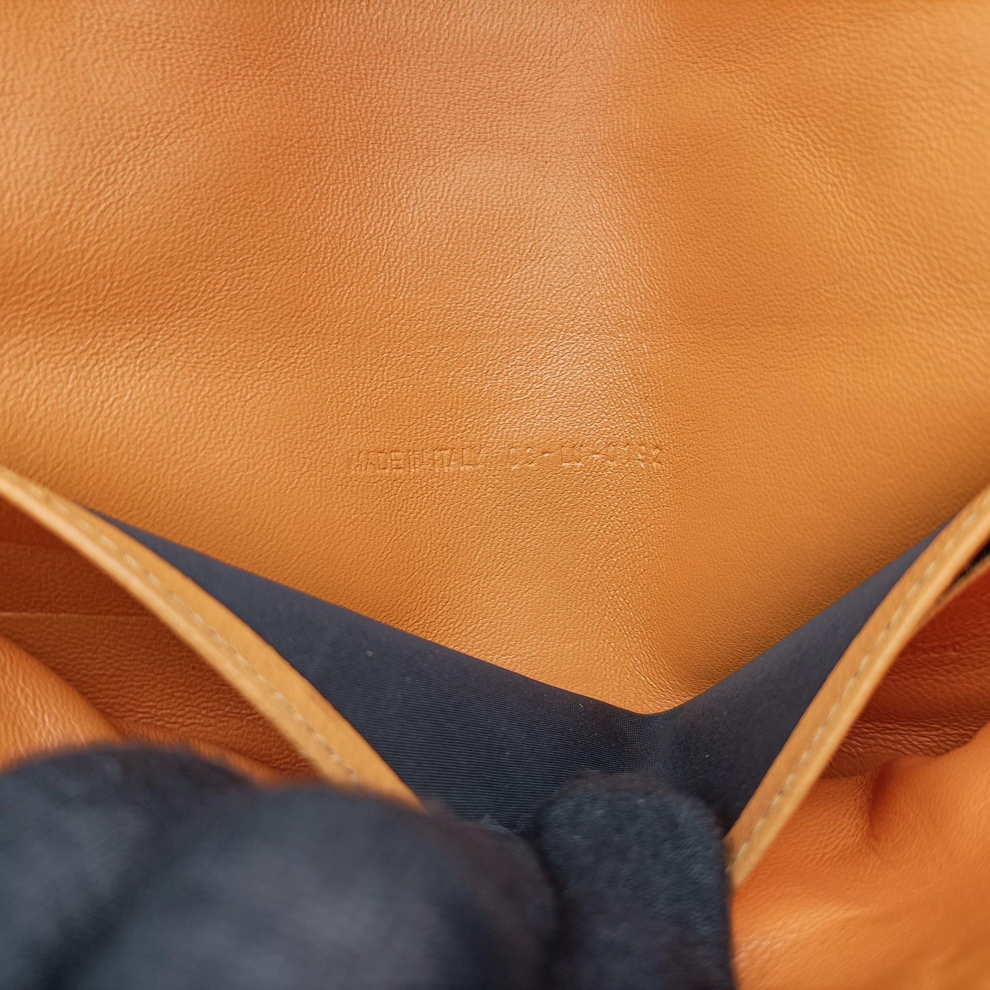 Pre-owned Christian Dior Miss Dior Cannage New Lock Orange lambskin  shoulderbag | stylenewstar