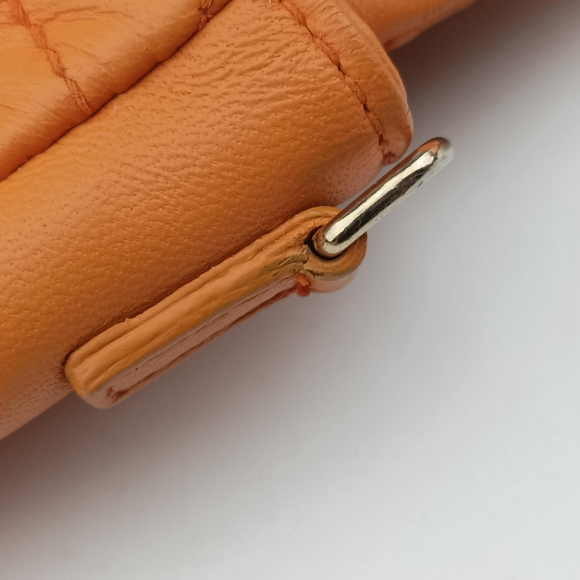 Pre-owned Christian Dior Miss Dior Cannage New Lock Orange lambskin  shoulderbag | stylenewstar