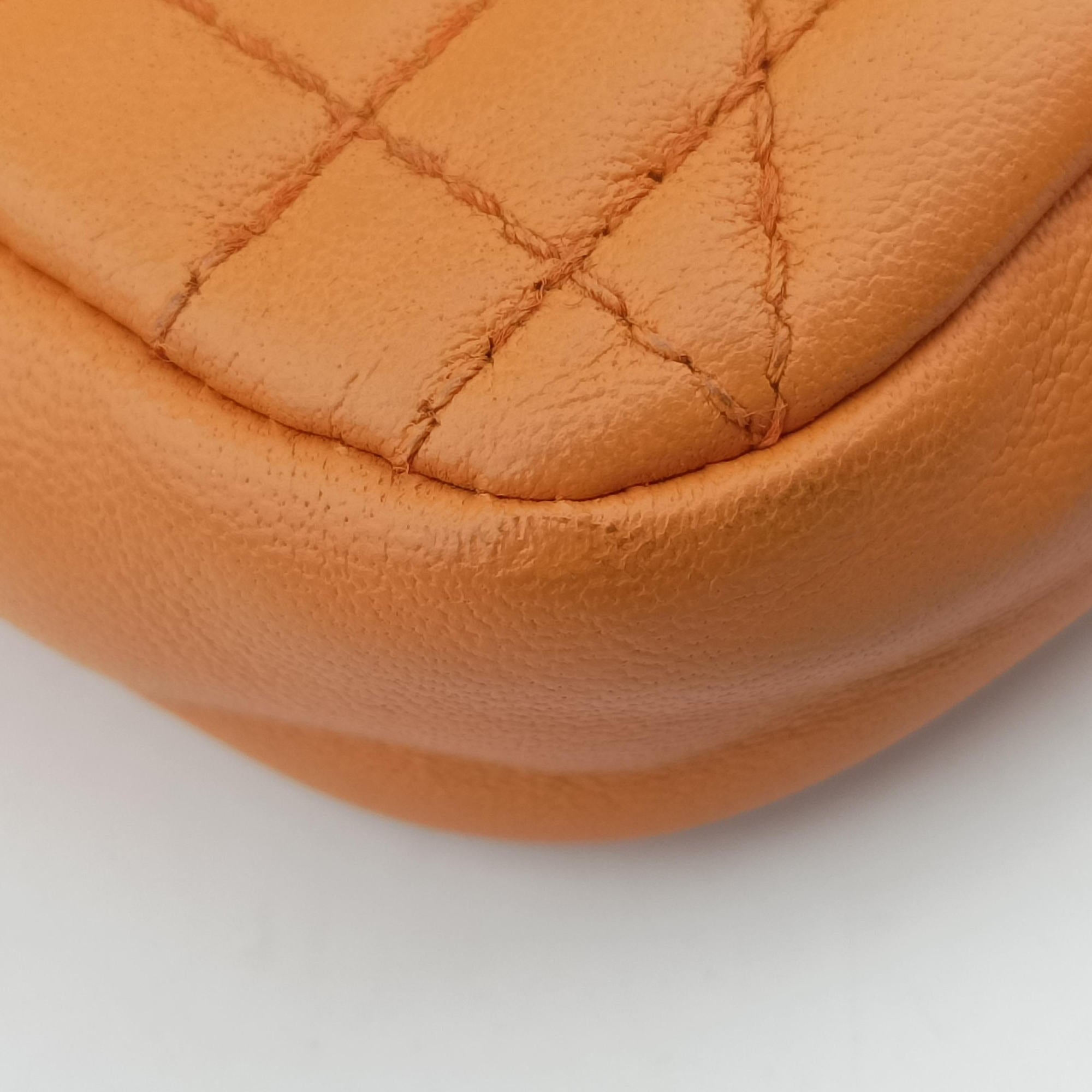 Pre-owned Christian Dior Miss Dior Cannage New Lock Orange lambskin  shoulderbag | stylenewstar