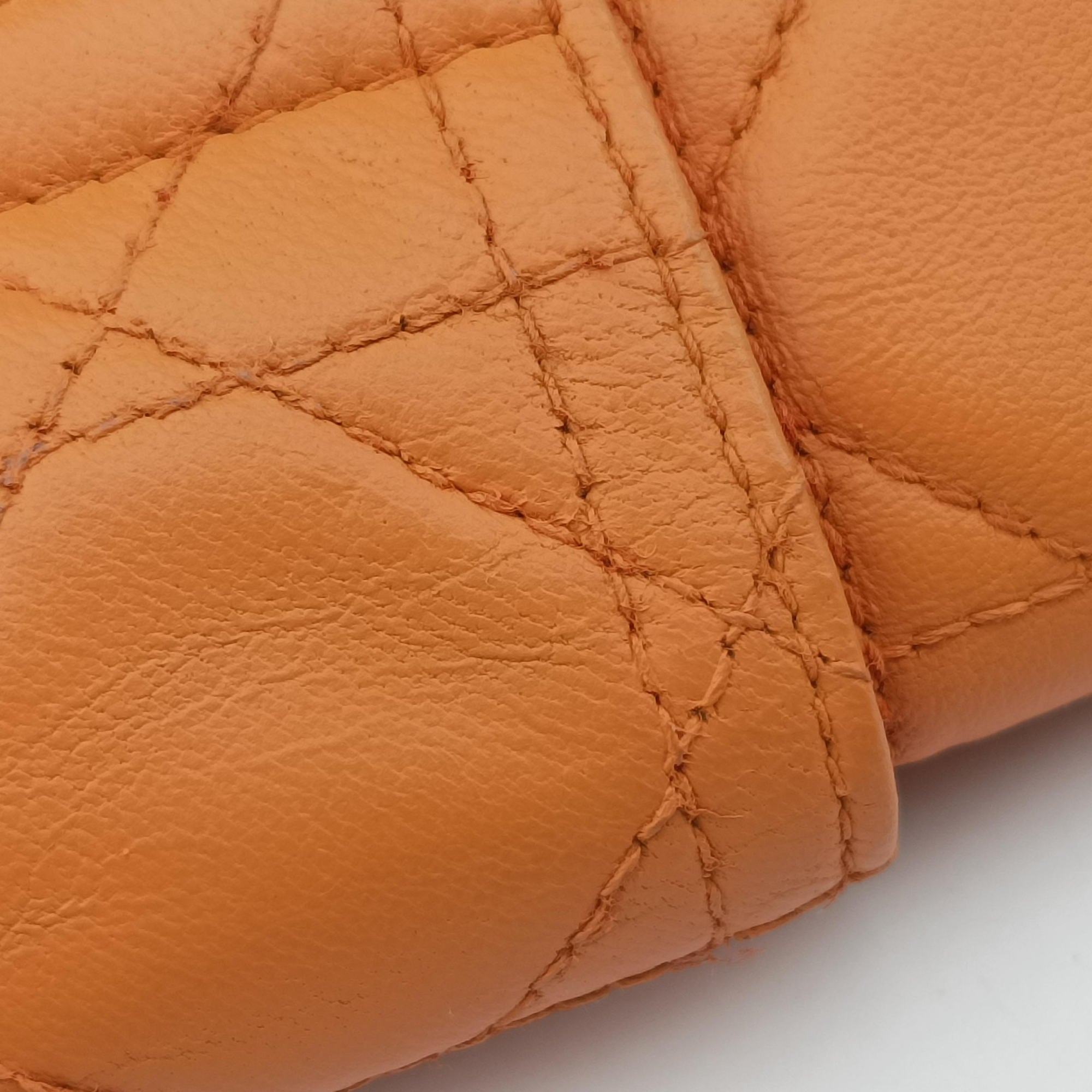 Pre-owned Christian Dior Miss Dior Cannage New Lock Orange lambskin  shoulderbag | stylenewstar