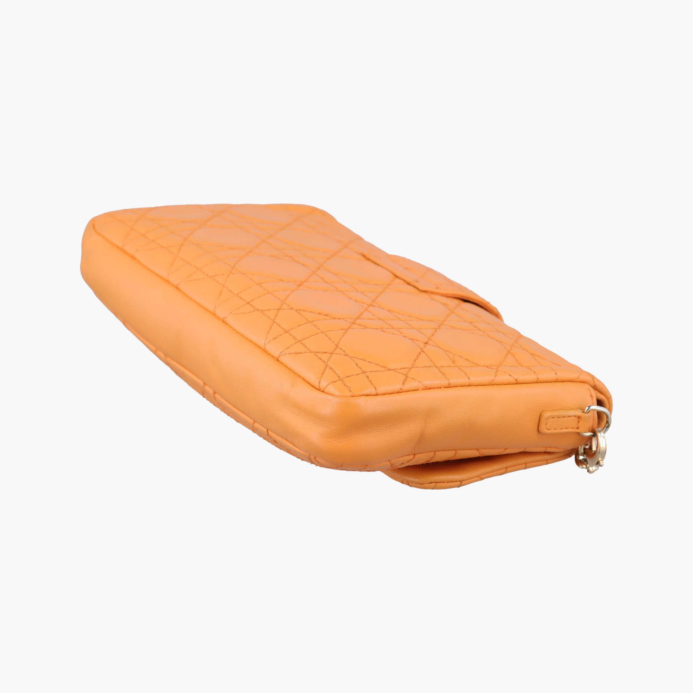 Pre-owned Christian Dior Miss Dior Cannage New Lock Orange lambskin  shoulderbag | stylenewstar