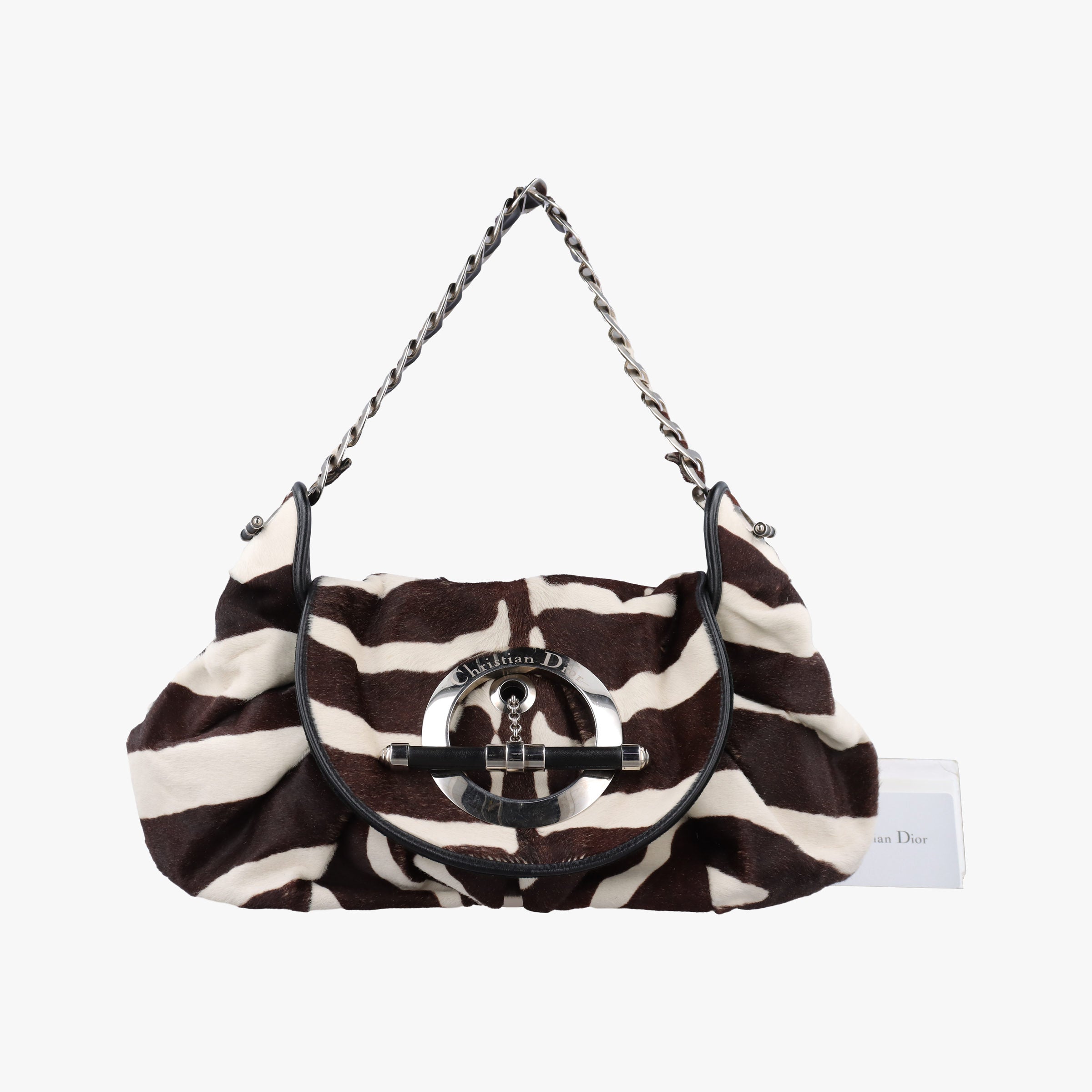 Pre-owned Christian Dior jazz club Brown×Ivory×Black ponyhair  shoulderbag | stylenewstar